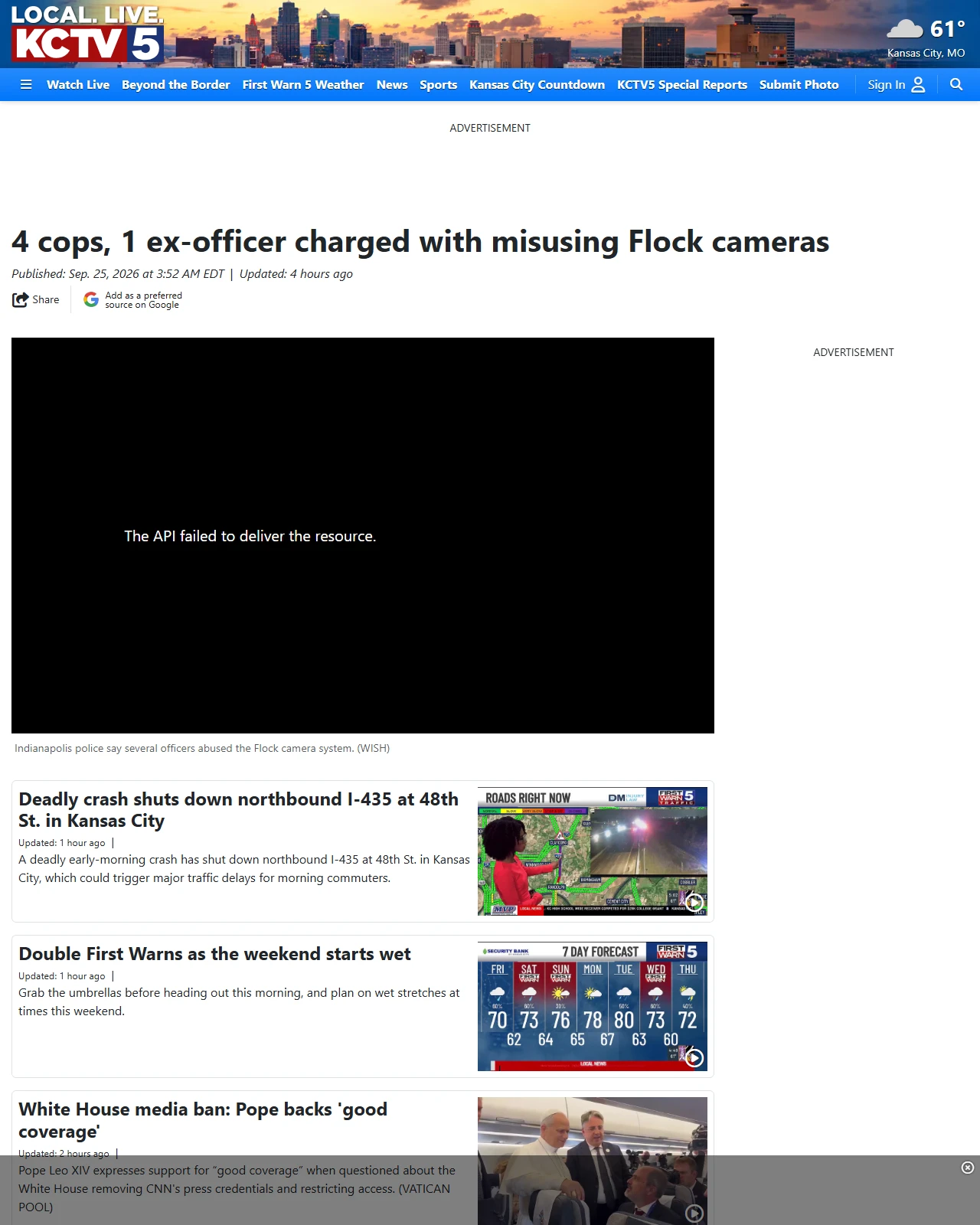 kctv5.com as published: 4 cops, 1 ex-officer charged with misusing Flock cameras