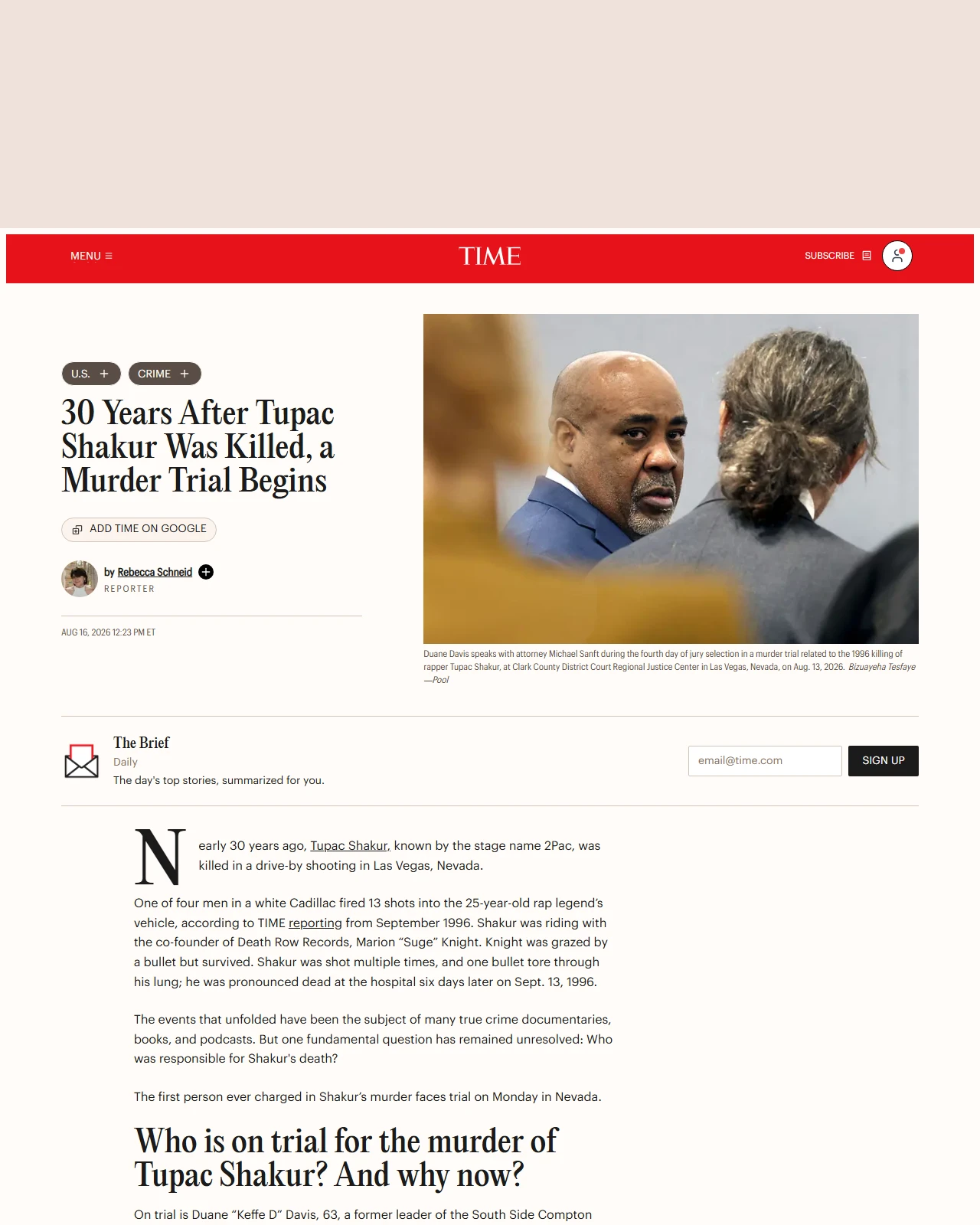 time.com as published: 30 Years After Tupac Shakur Was Killed, a Murder Trial Begins