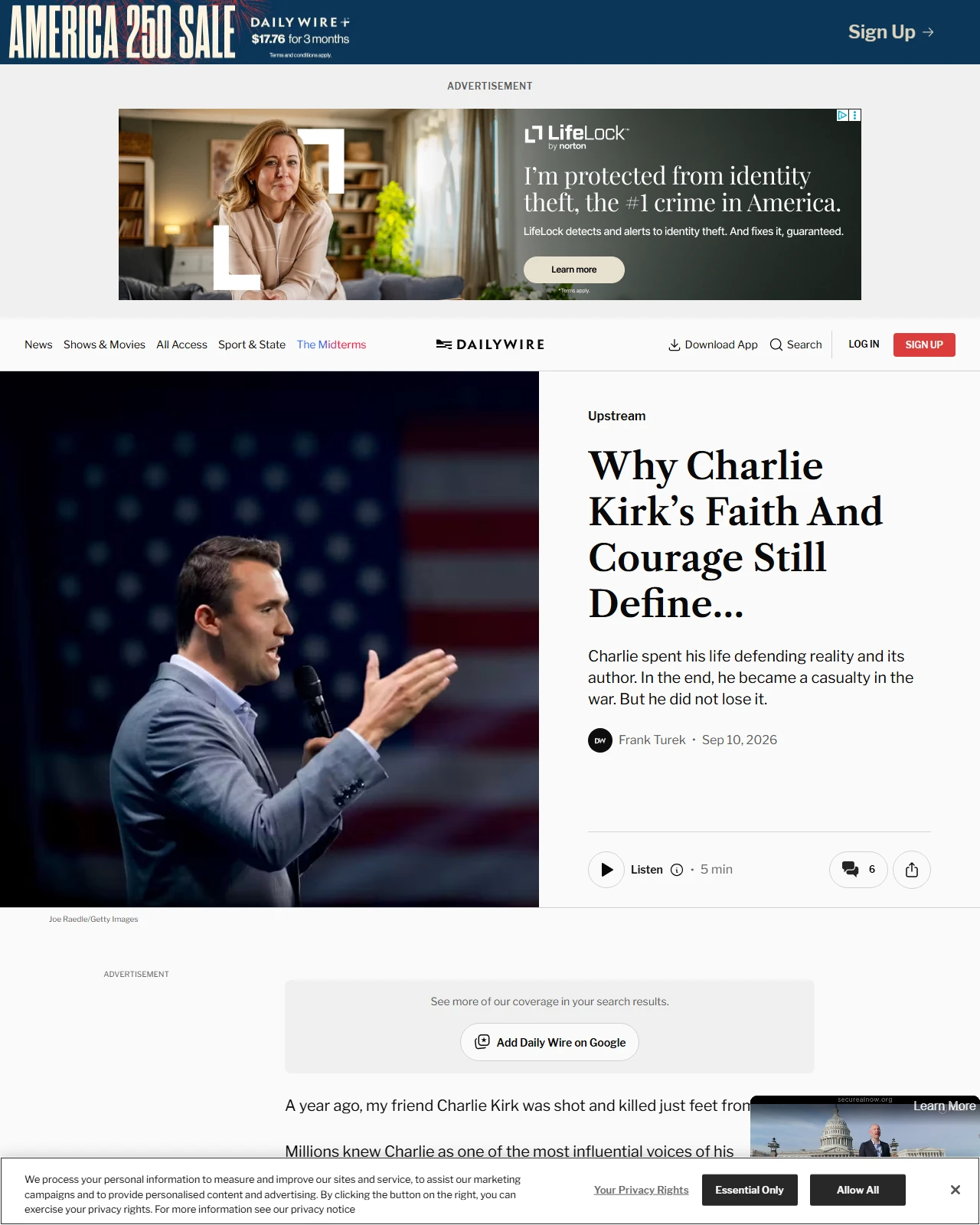 dailywire.com as published: Why Charlie Kirk’s Faith And Courage Still Define A Generation