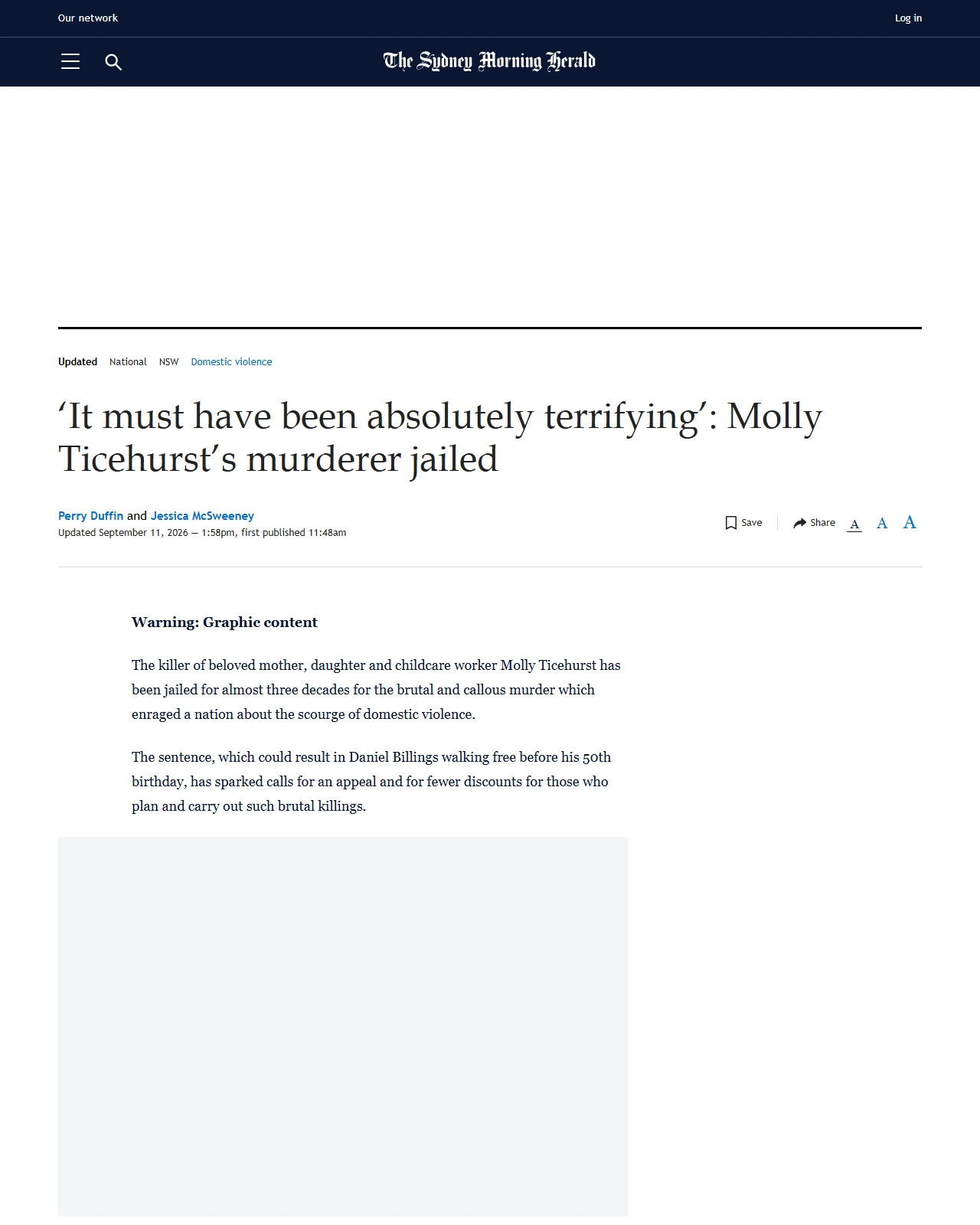 smh.com.au as published: ‘It must have been absolutely terrifying’: Molly Ticehurst’s murderer jailed