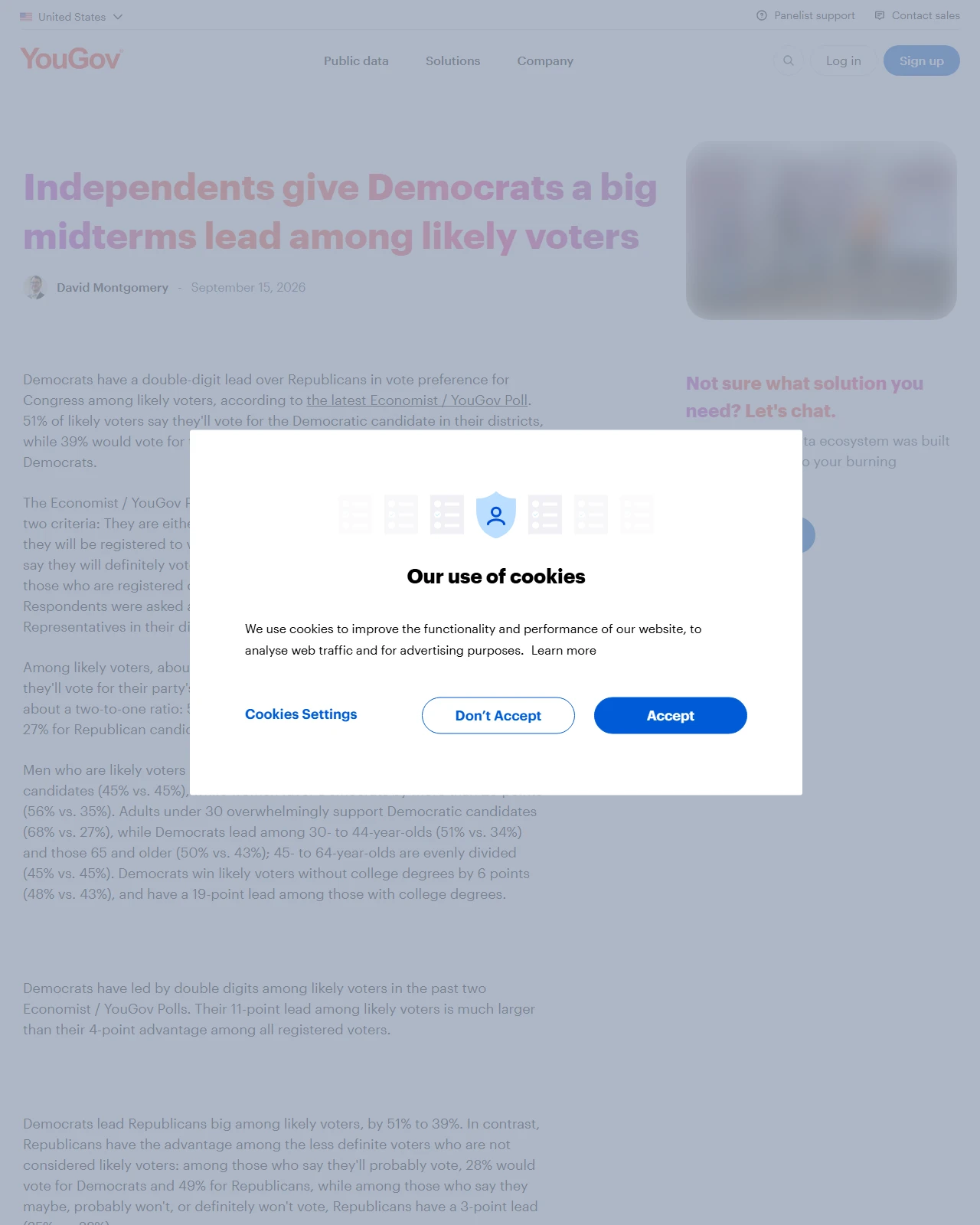 yougov.com as published: Independents give Democrats a big midterms lead among likely voters
