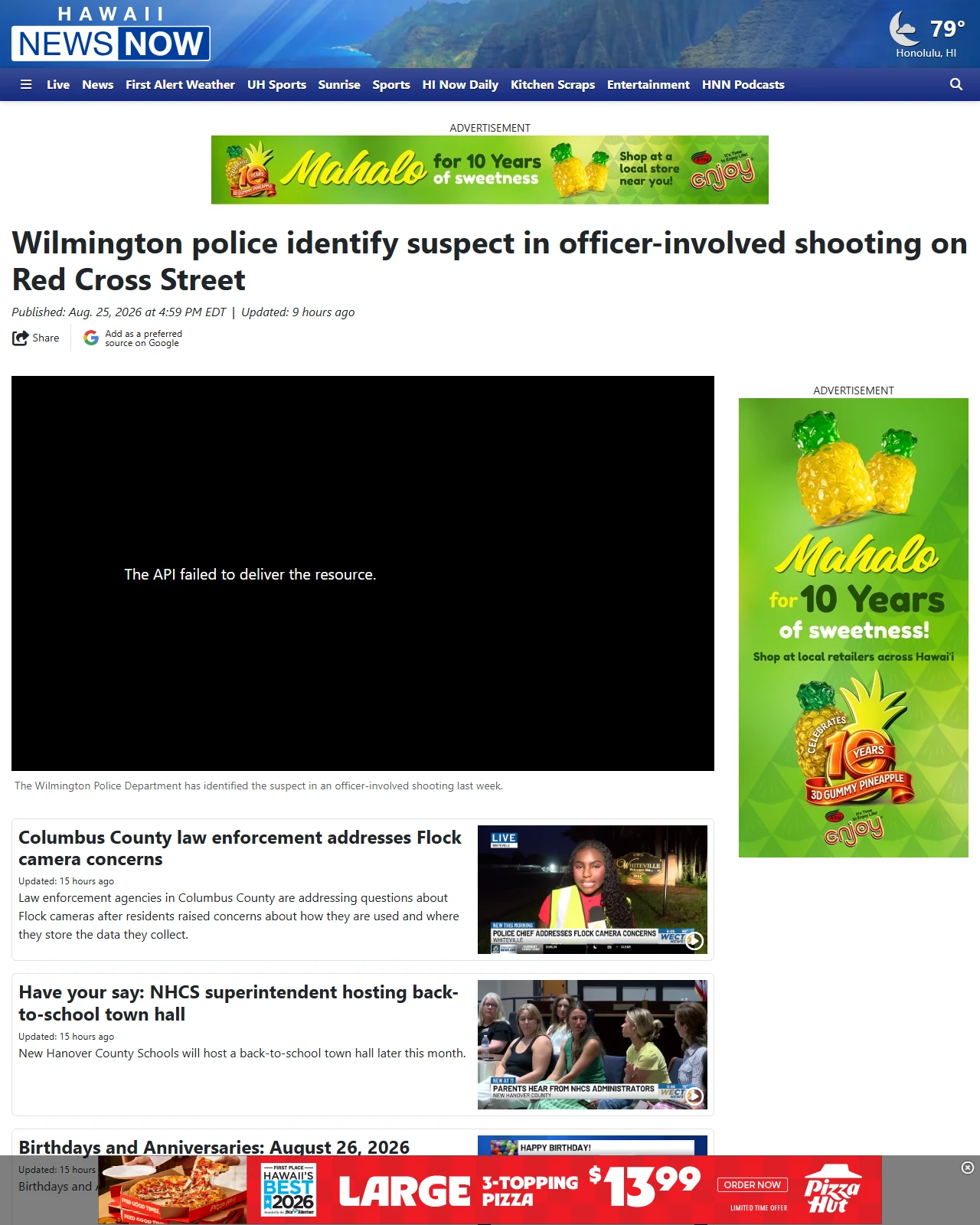 hawaiinewsnow.com as published: Wilmington police identify suspect in officer-involved shooting on Red Cross Street