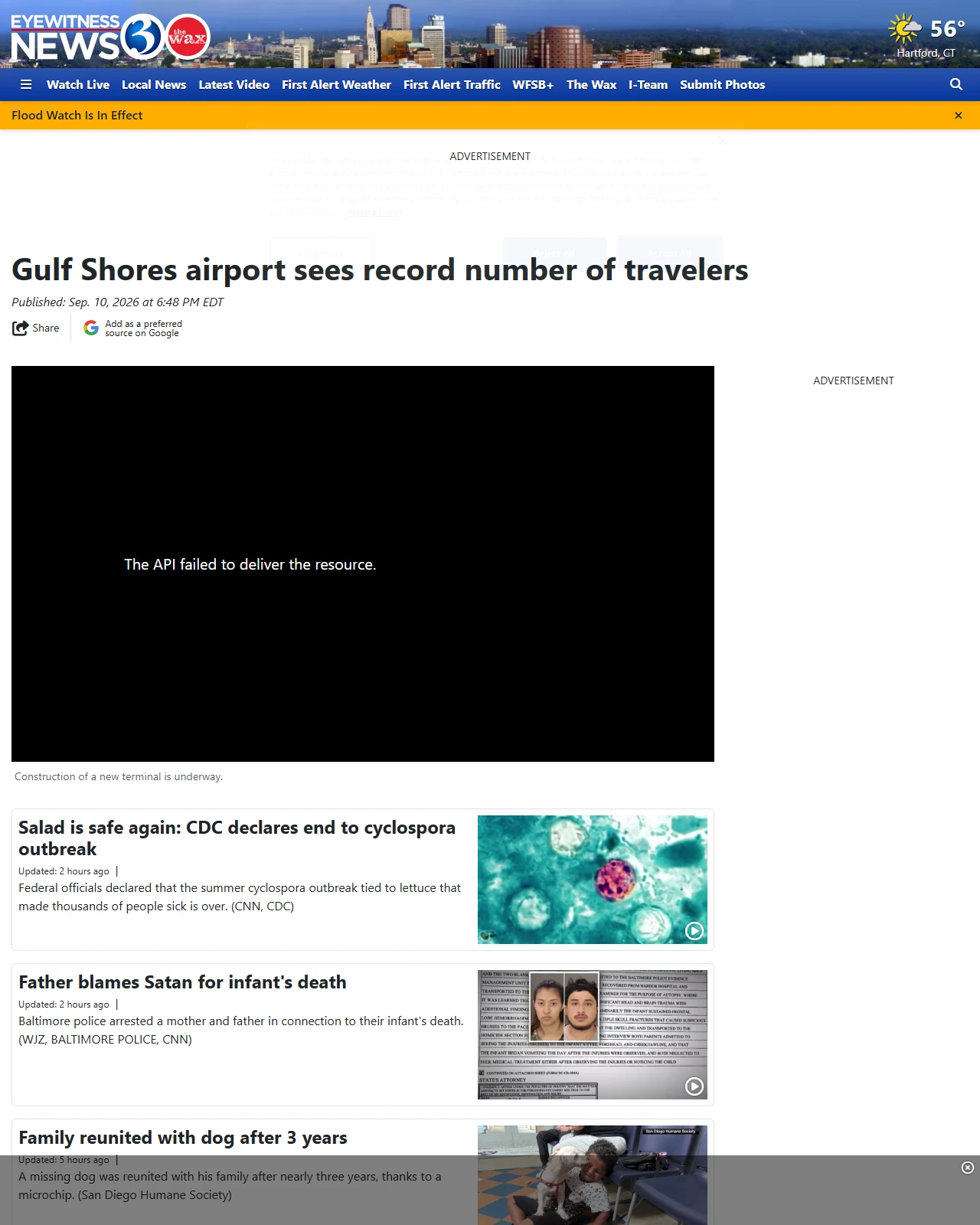 wfsb.com as published: Gulf Shores airport sees record number of travelers
