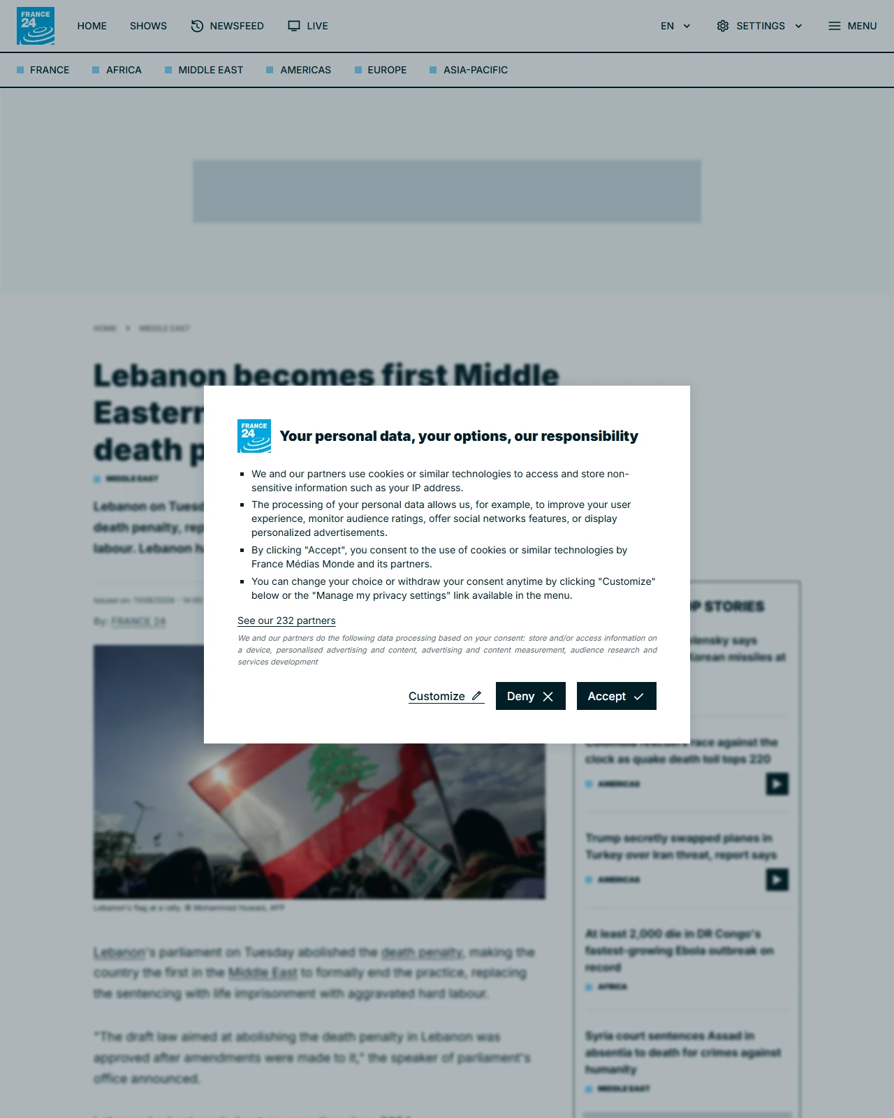 france24.com as published: 🔴 Lebanon becomes first Middle Eastern country to abolish death penalty
