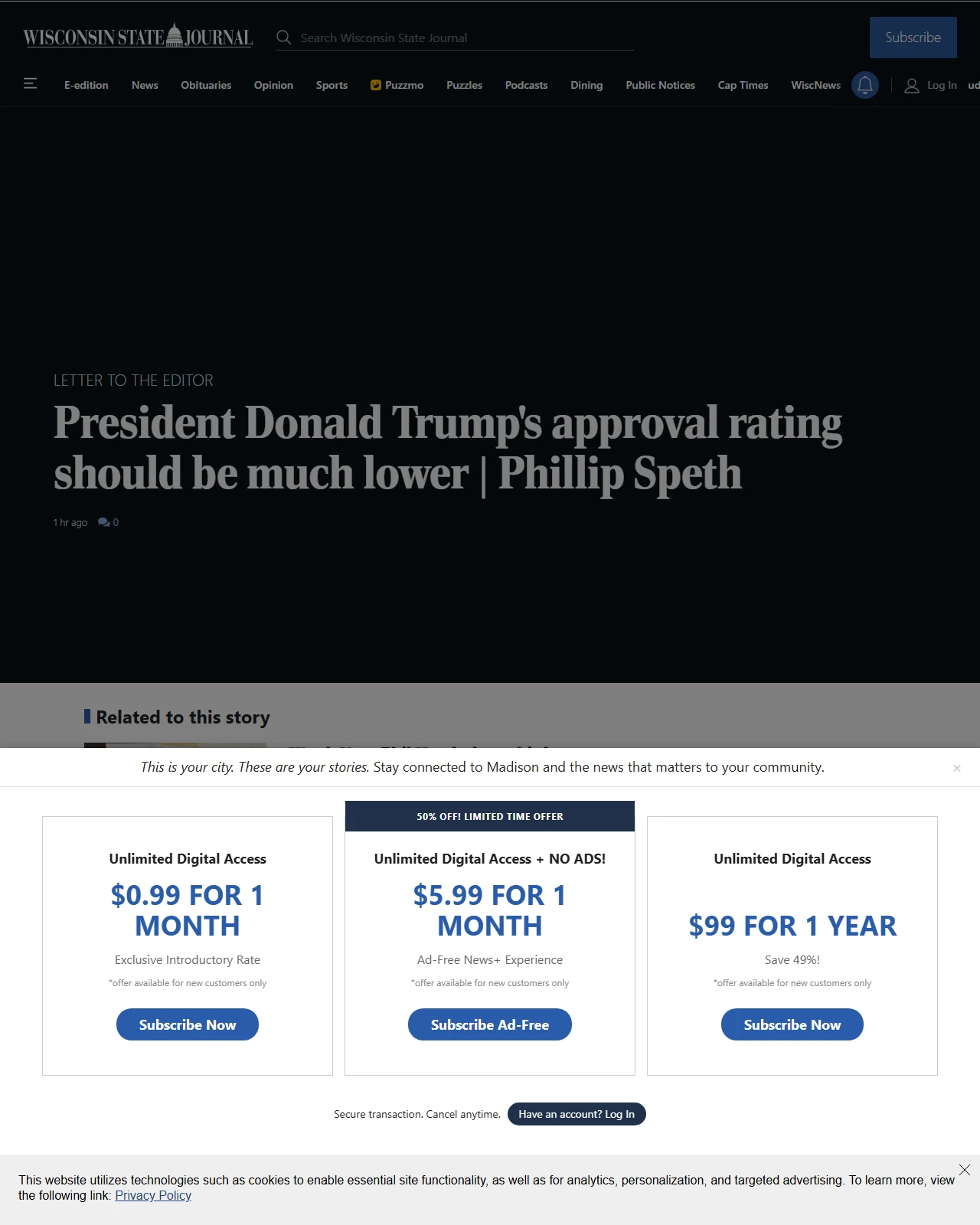 madison.com as published: President Donald Trump's approval rating should be much lower | Phillip Speth