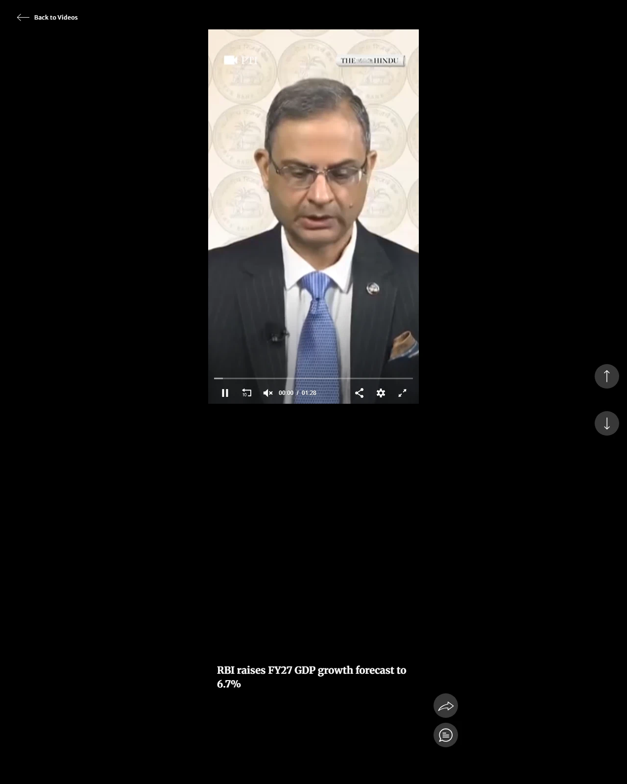 thehindu.com as published: RBI raises FY27 GDP growth forecast to 6.7%