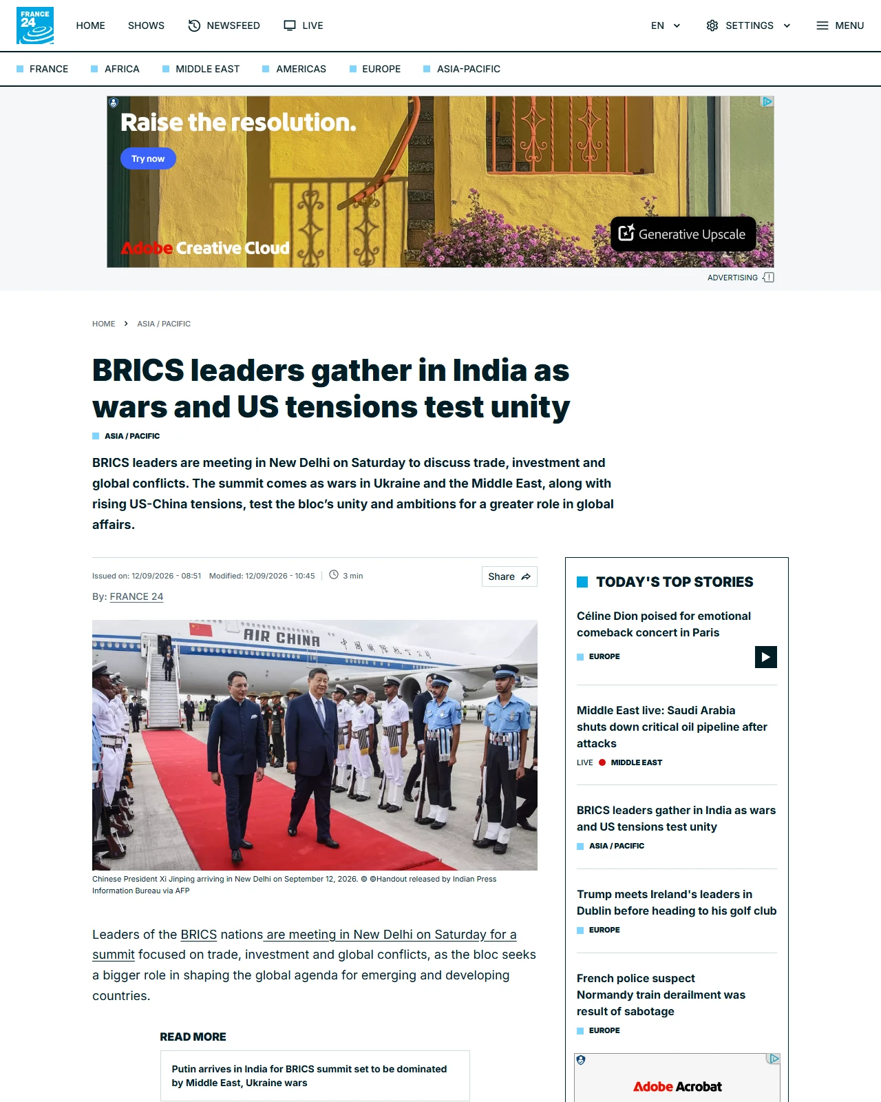 s.france24.com as published: BRICS leaders gather in India as wars and US tensions test unity