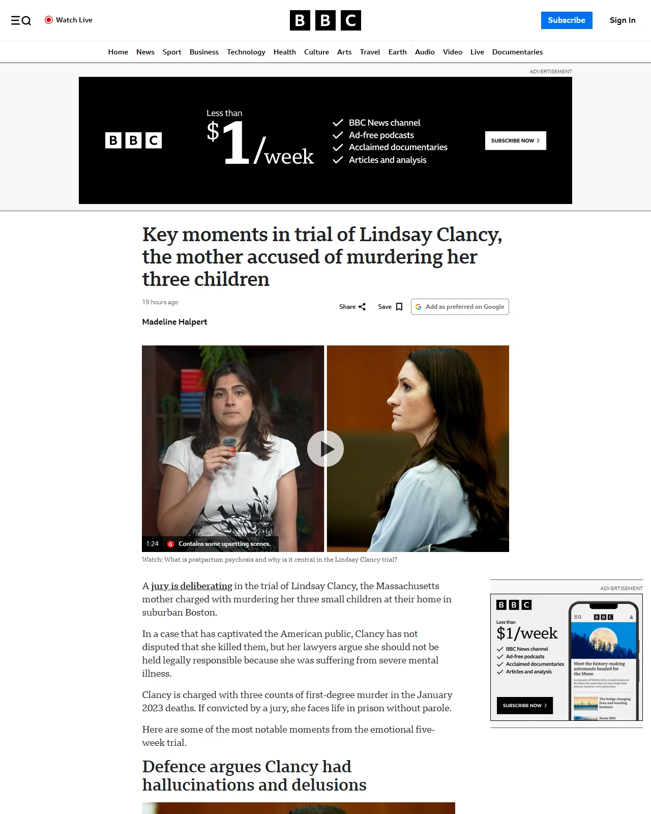 bbc.com as published: Key moments from Lindsay Clancy's five-week trial over children's killings