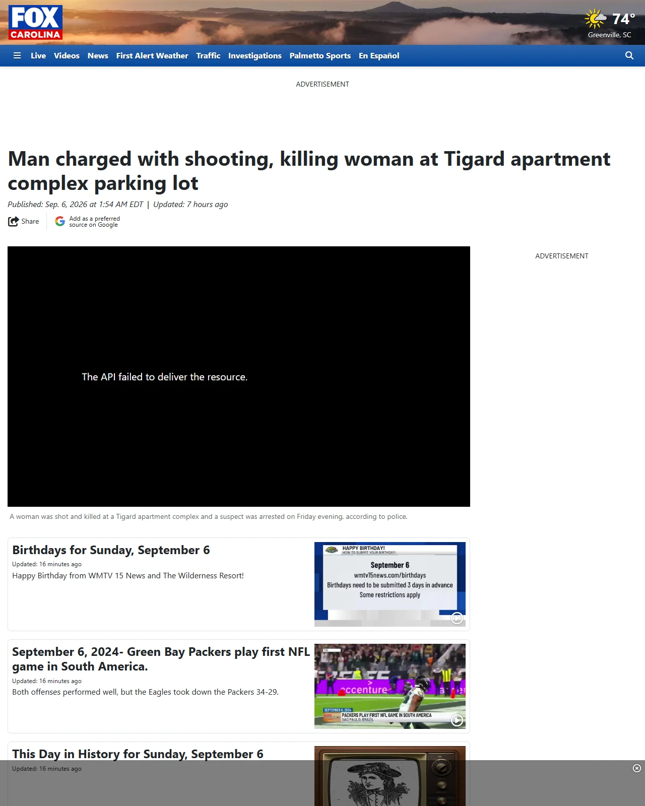 foxcarolina.com as published: Man charged with shooting, killing woman at Tigard apartment complex parking lot
