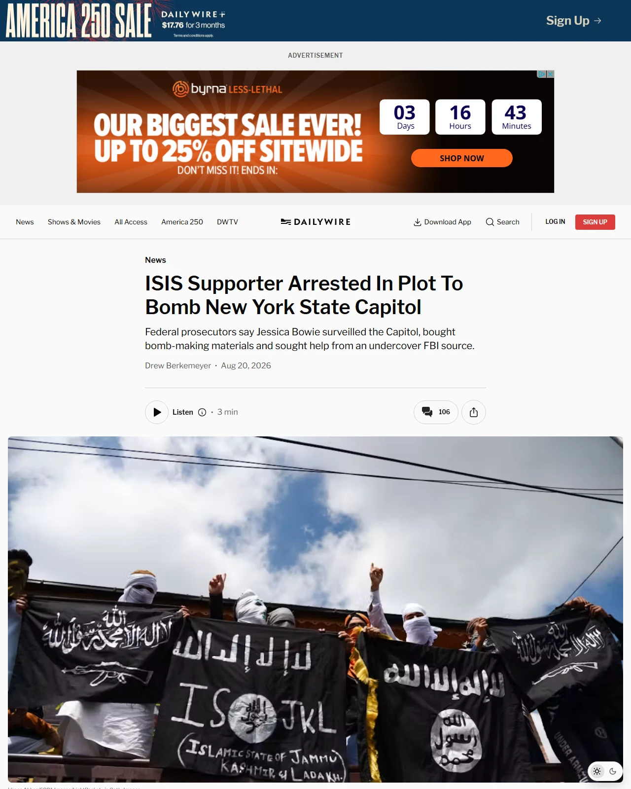 dailywire.com as published: ISIS Supporter Arrested In Plot To Bomb New York State Capitol