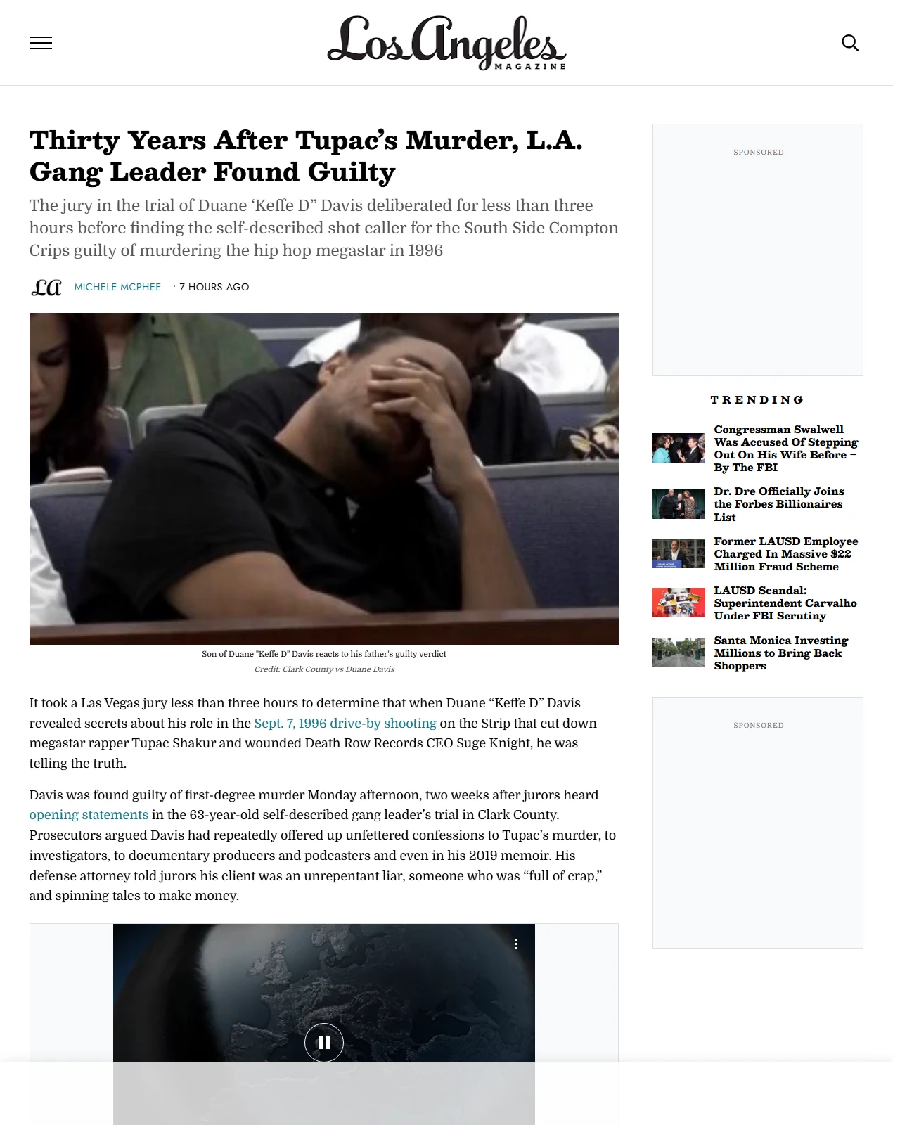 lamag.com as published: Keffe D Found Guilty of Tupac Shakur’s Murder