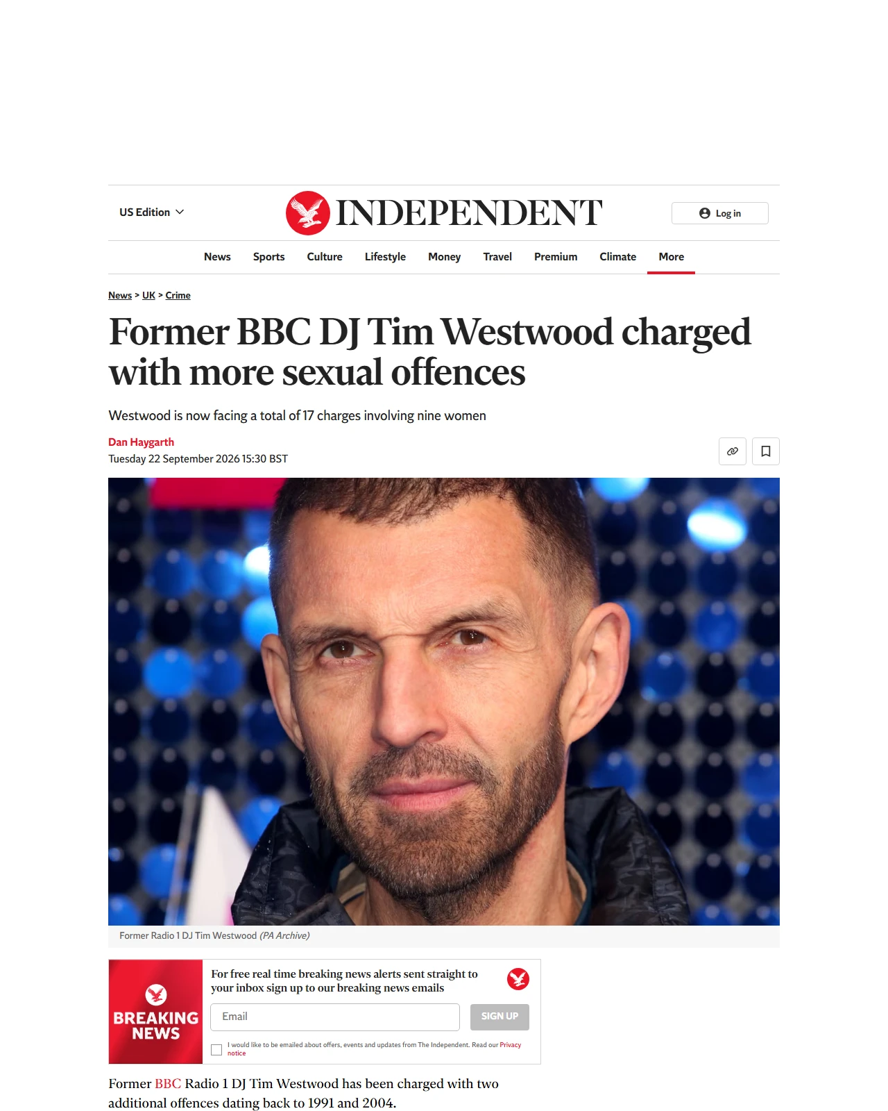 independent.co.uk as published: Former BBC DJ Tim Westwood charged with more sexual offences