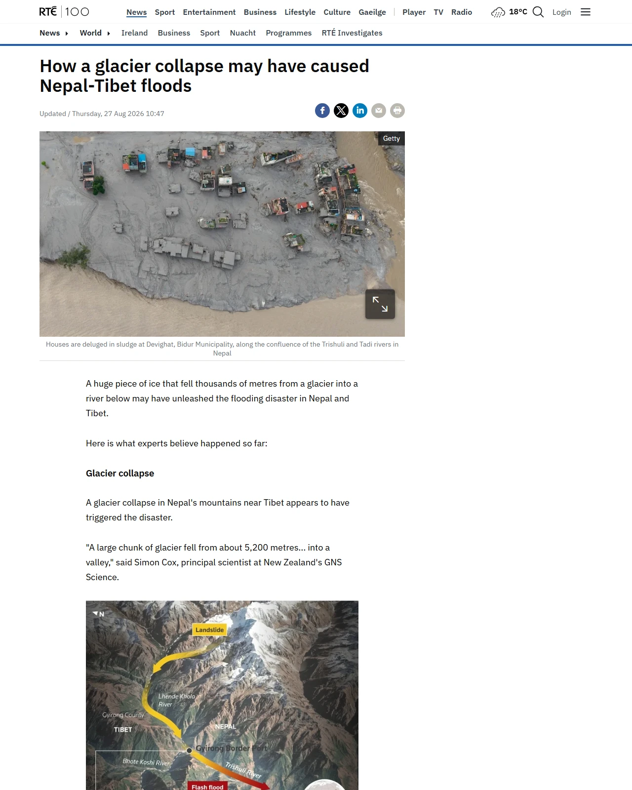 rte.ie as published: How a glacier collapse may have caused Nepal-Tibet floods