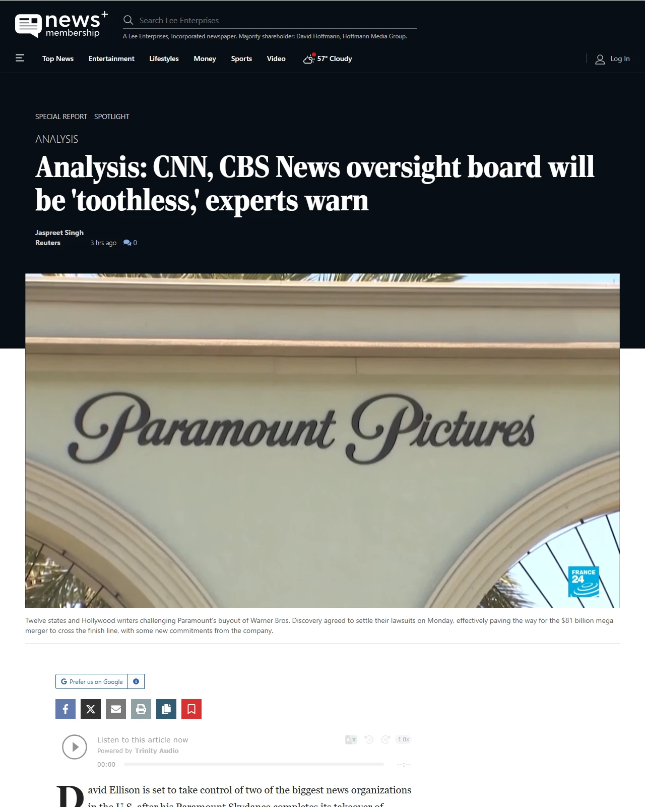 news.lee.net as published: Analysis: CNN, CBS News oversight board will be 'toothless,' experts warn