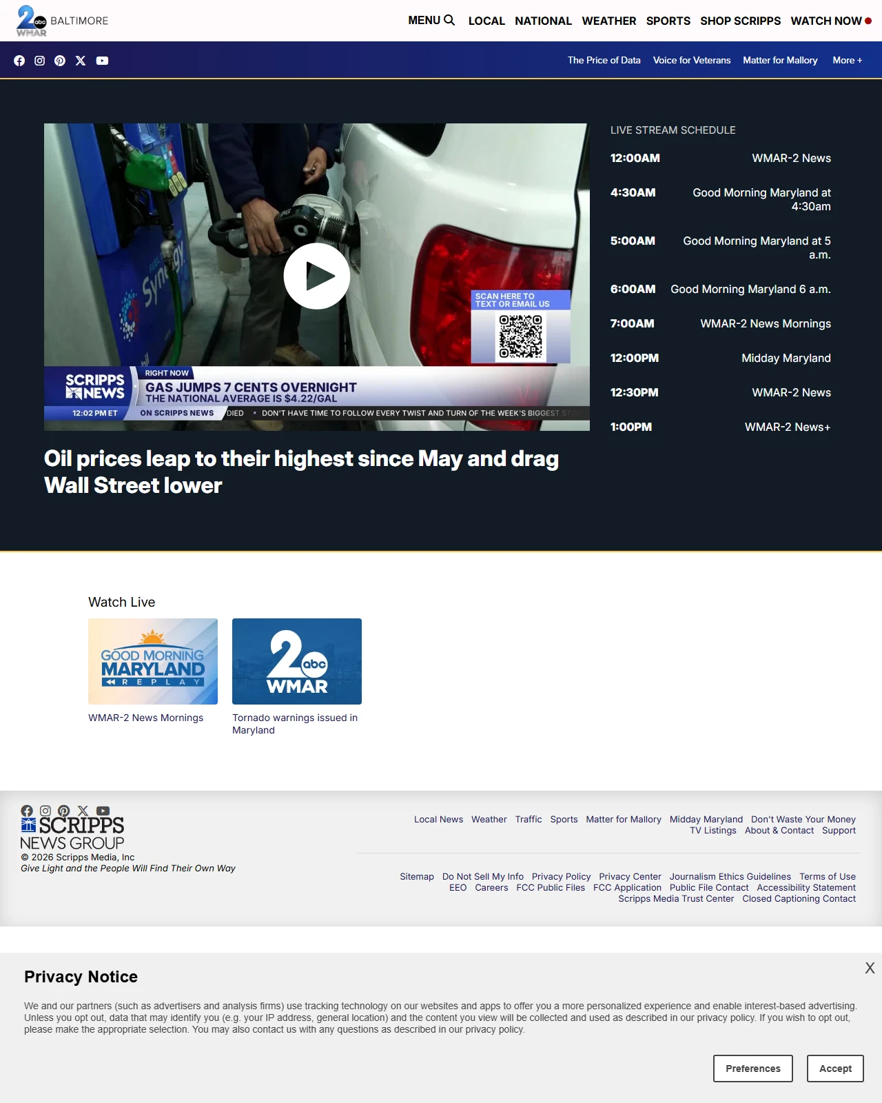 wmar2news.com as published: Oil prices leap to their highest since May and drag Wall Street lower