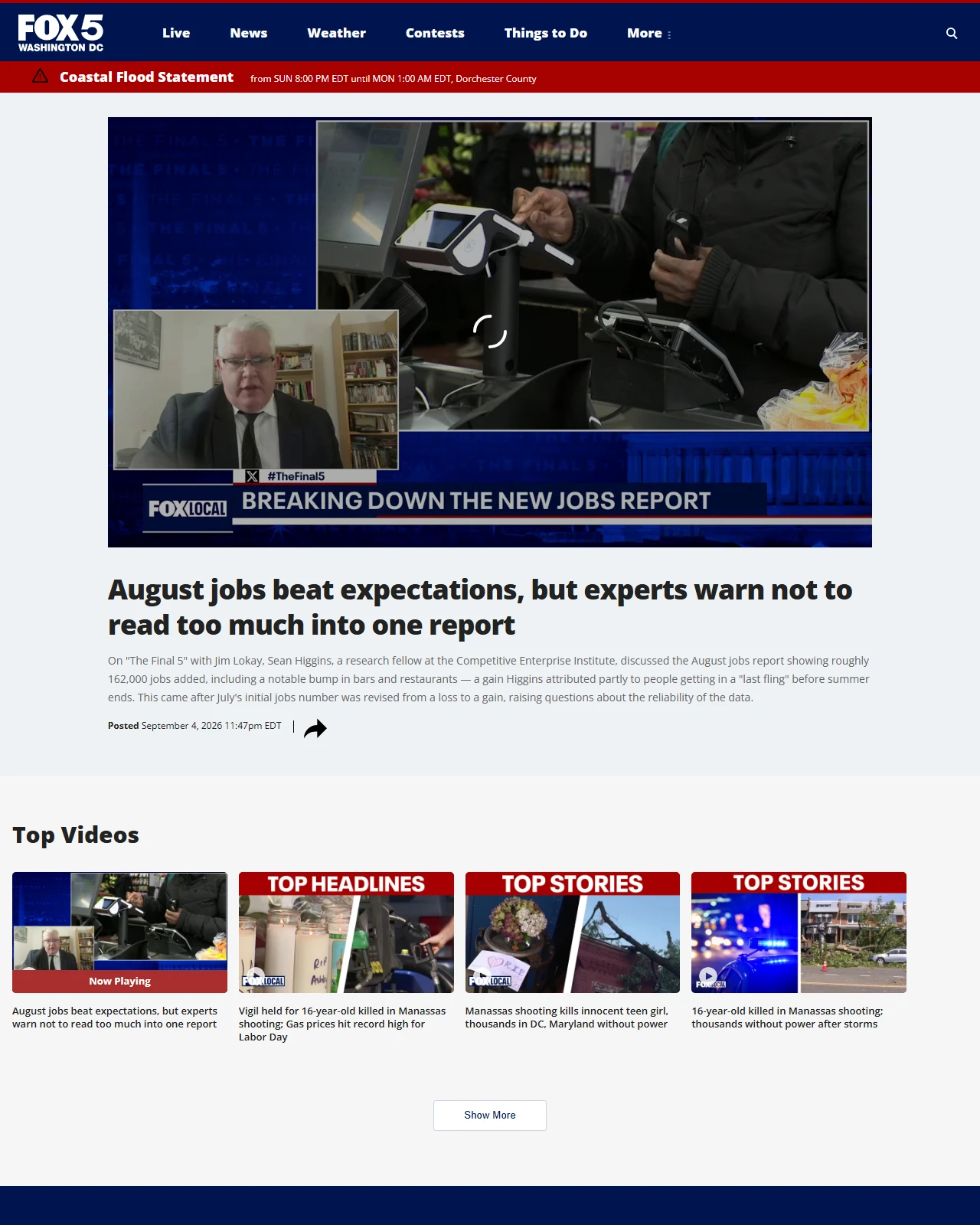 fox5dc.com as published: August jobs beat expectations, but experts warn not to read too much into one report