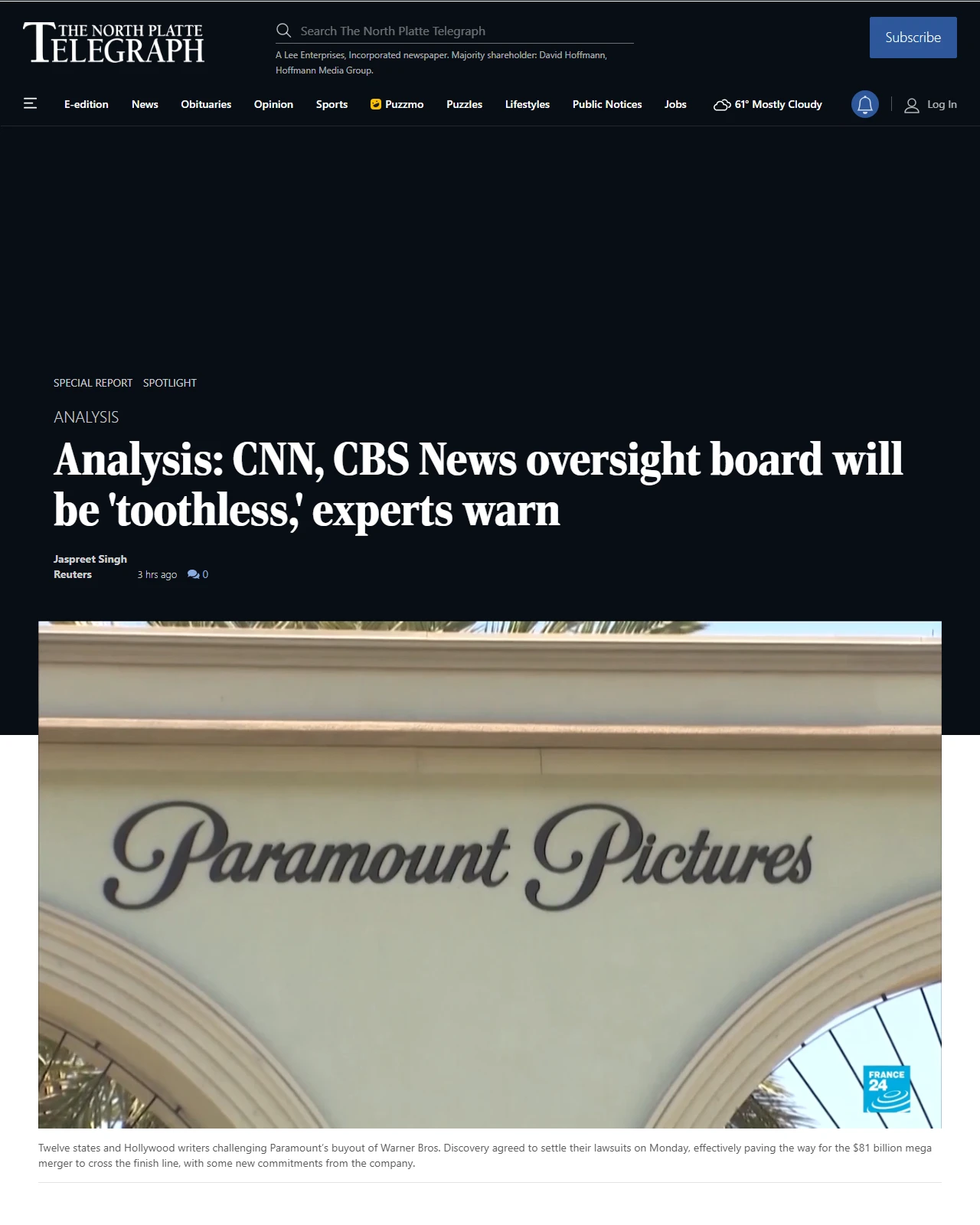 nptelegraph.com as published: Analysis: CNN, CBS News oversight board will be 'toothless,' experts warn