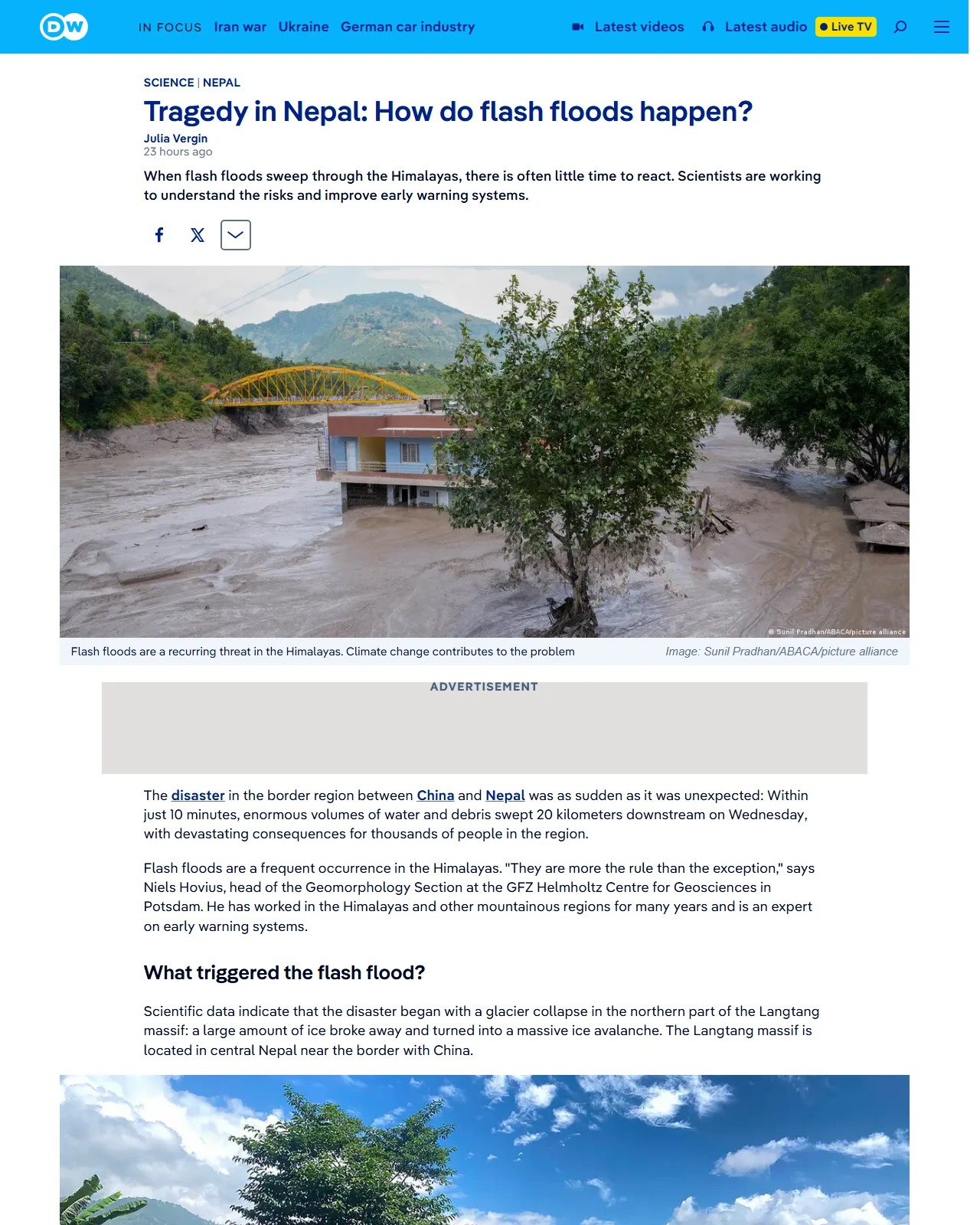 dw.com as published: Tragedy in Nepal: How do flash floods happen?
