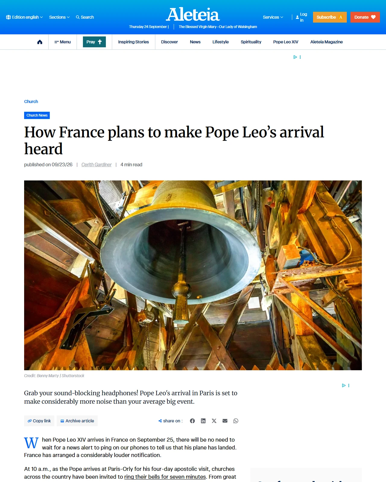 aleteia.org as published: How France plans to make Pope Leo’s arrival heard