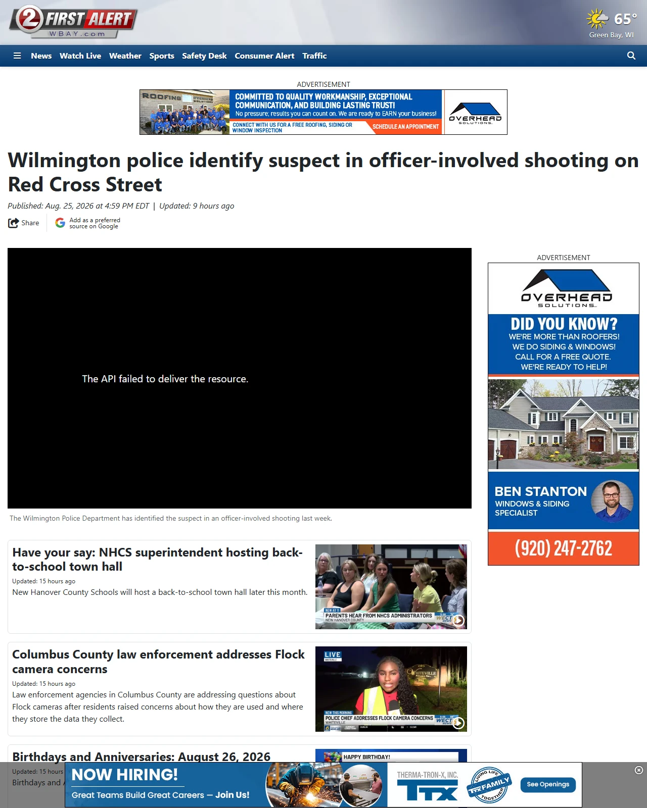 wbay.com as published: Wilmington police identify suspect in officer-involved shooting on Red Cross Street
