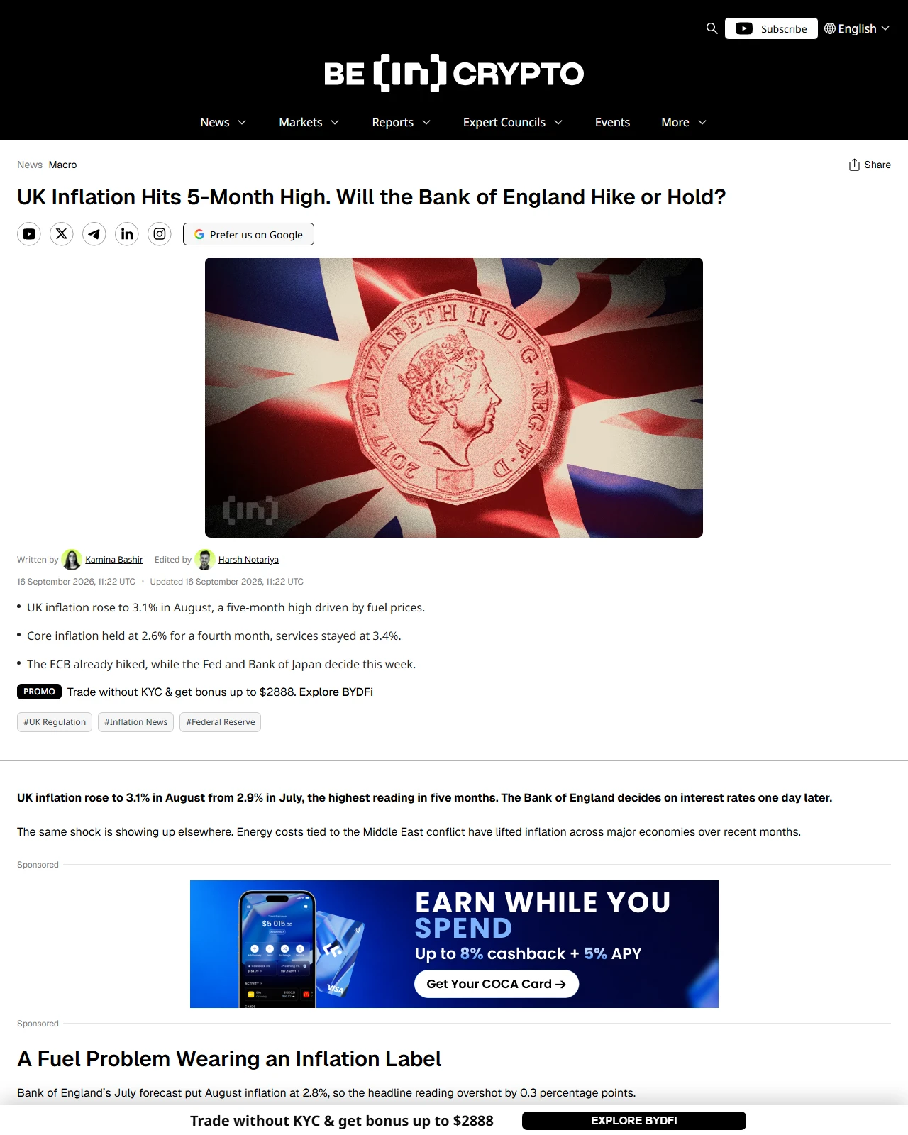 beincrypto.com as published: UK Inflation Hits 5-Month High. Will the Bank of England Hike or Hold?