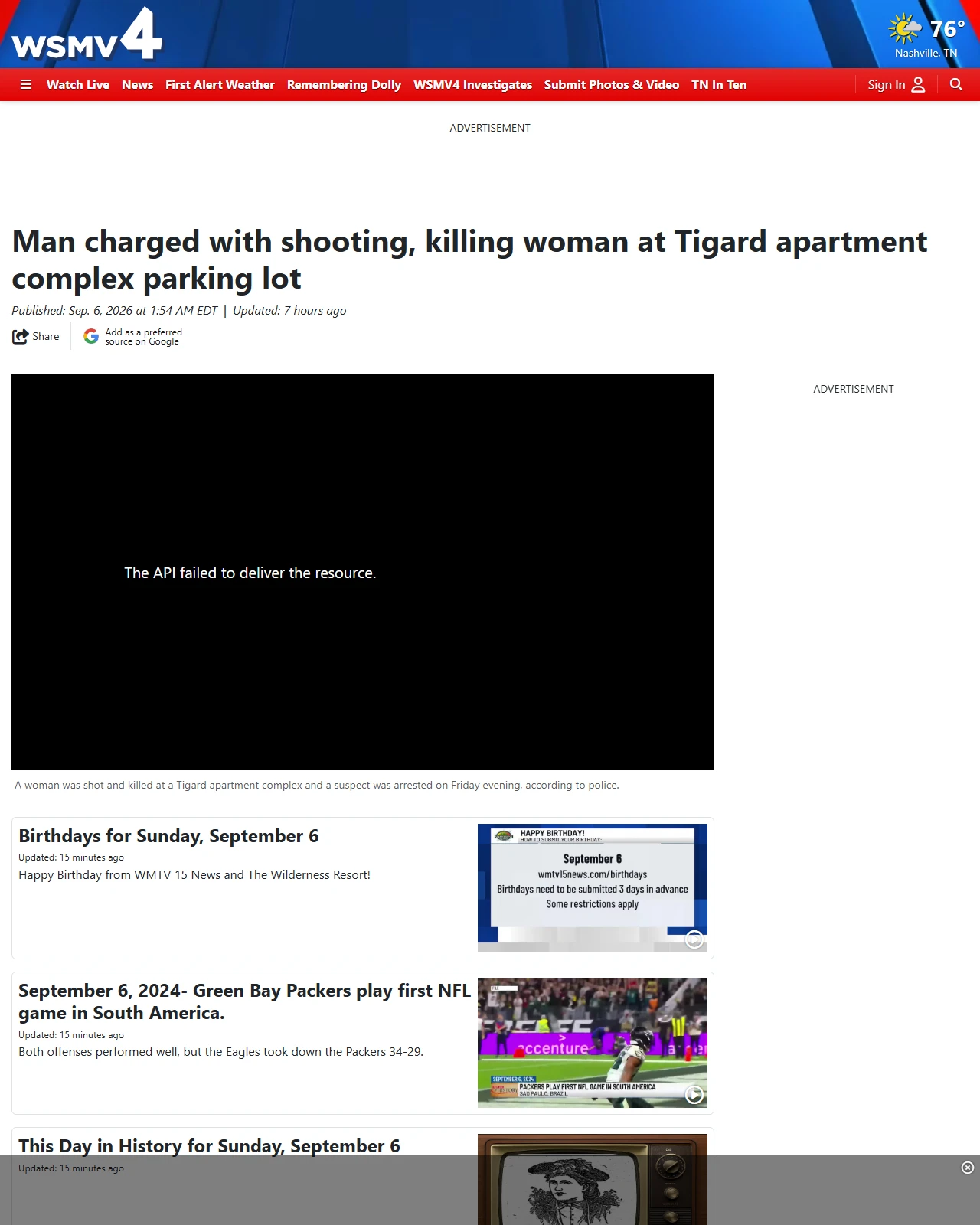wsmv.com as published: Man charged with shooting, killing woman at Tigard apartment complex parking lot