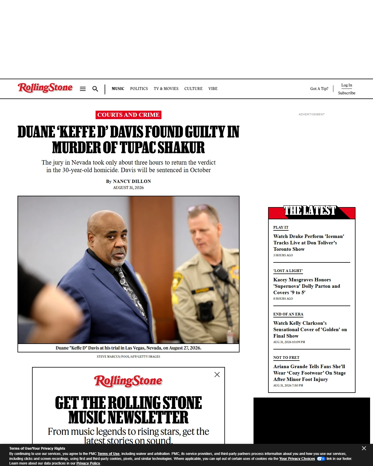 rollingstone.com as published: Duane ‘Keffe D’ Davis Found Guilty in Murder of Tupac Shakur