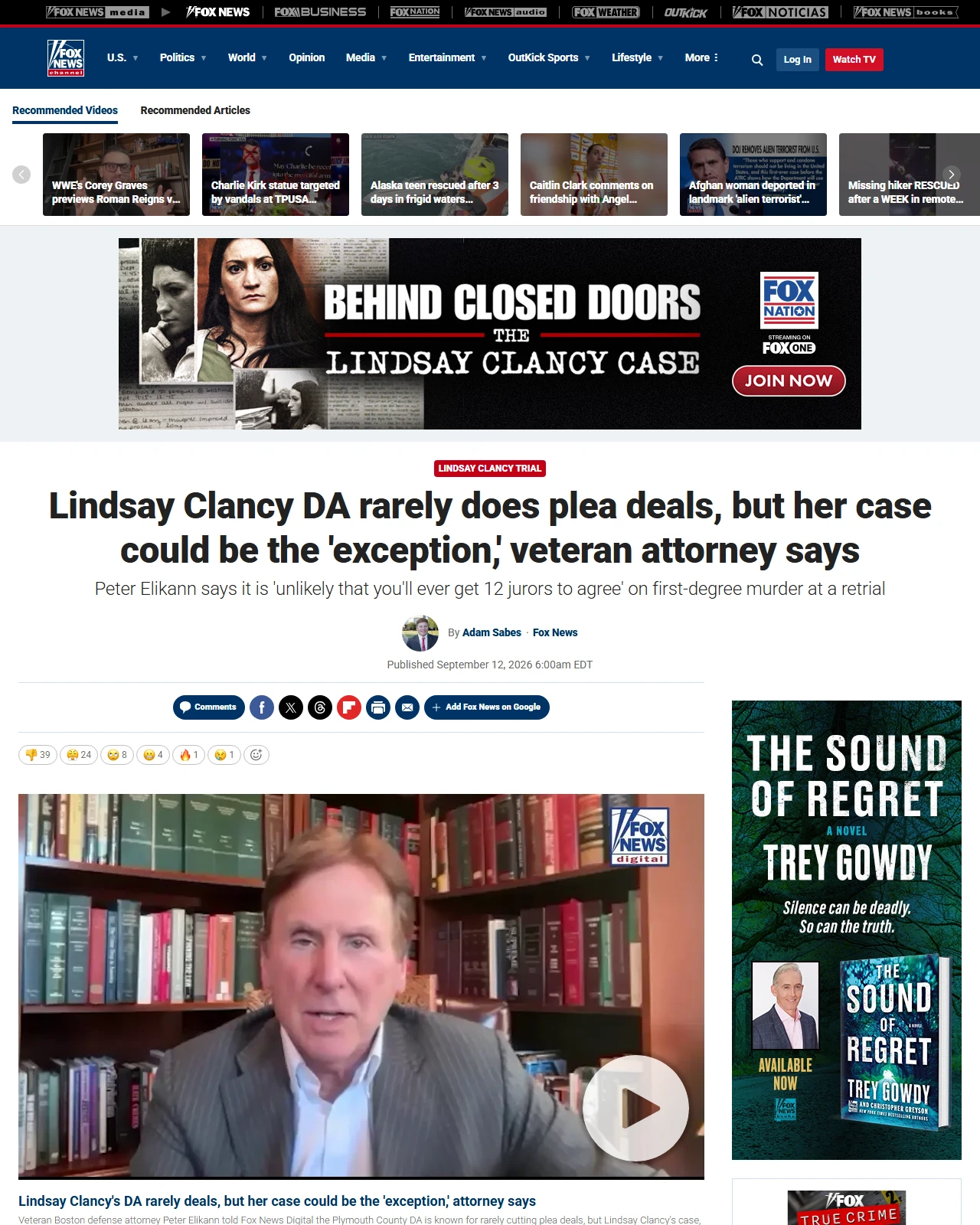 foxnews.com as published: Lindsay Clancy DA rarely does plea deals, but her case could be the 'exception,' veteran attorney says