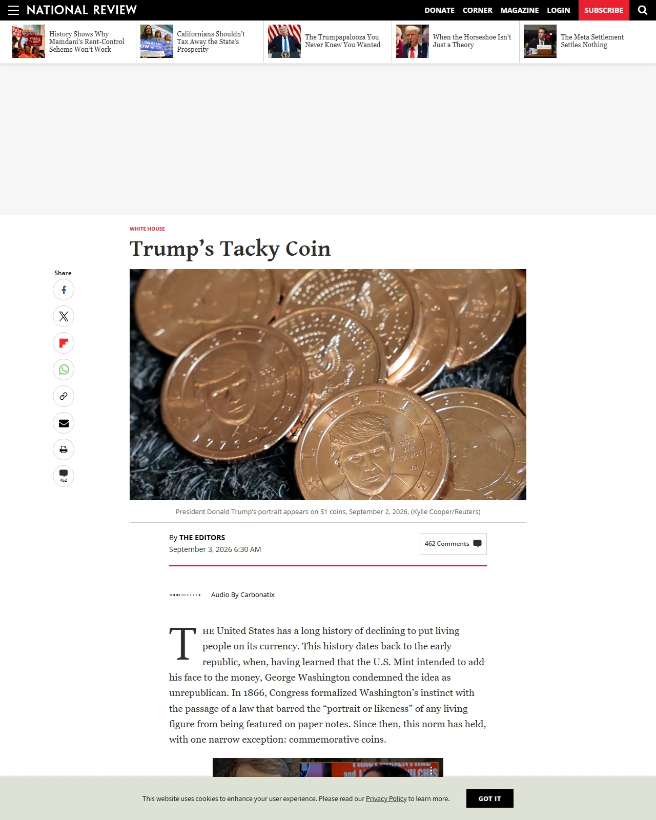 nationalreview.com as published: Trump’s Tacky Coin
