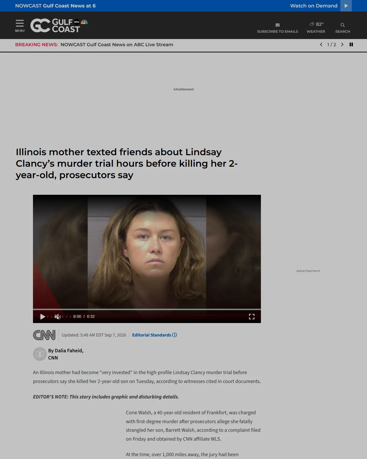 abc-7.com as published: Illinois mom charged in toddler's death was 'very invested' in Lindsay Clancy trial, prosecutors say - abc-7.com