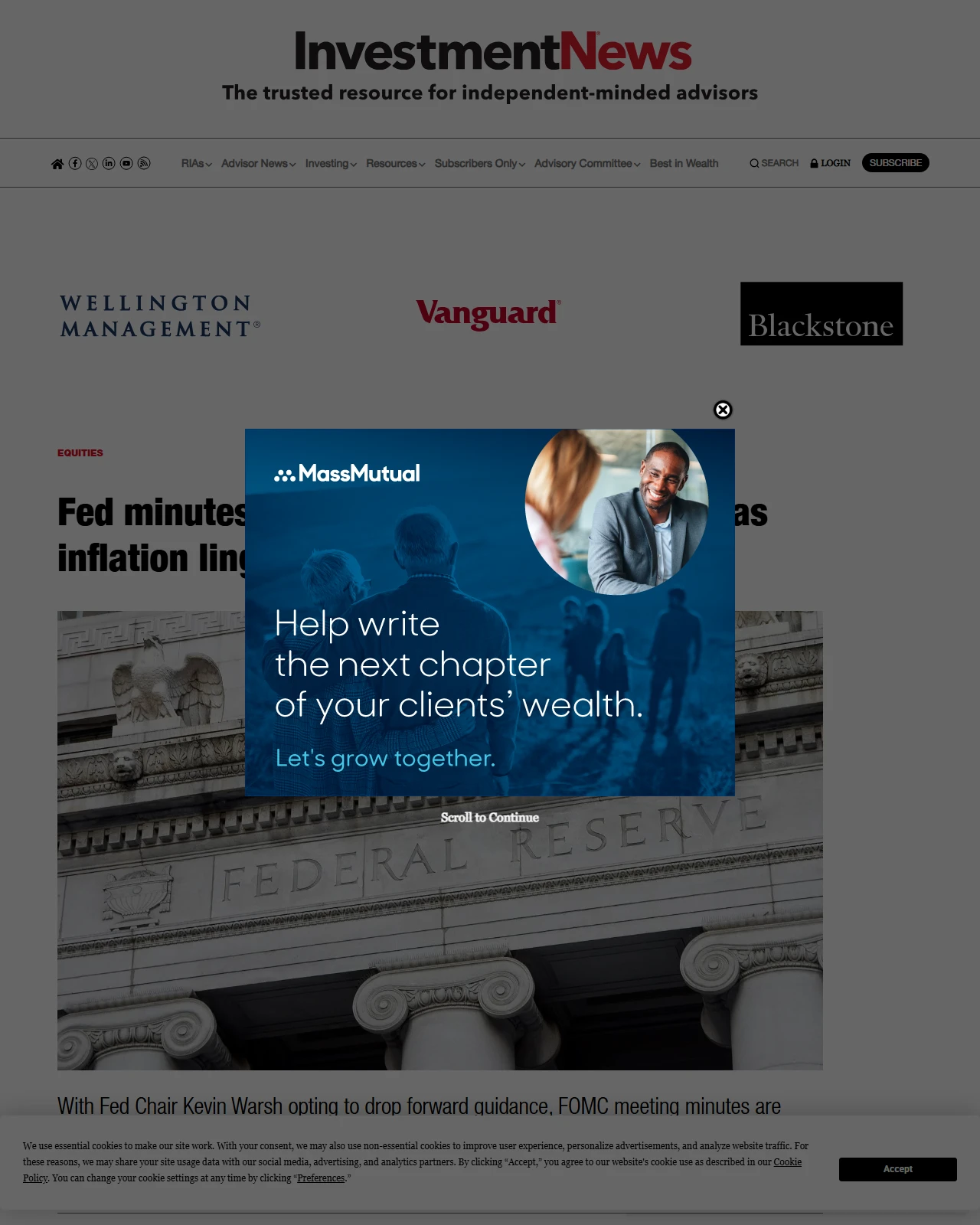 investmentnews.com as published: Fed minutes reveal appetite for rate hikes as inflation lingers