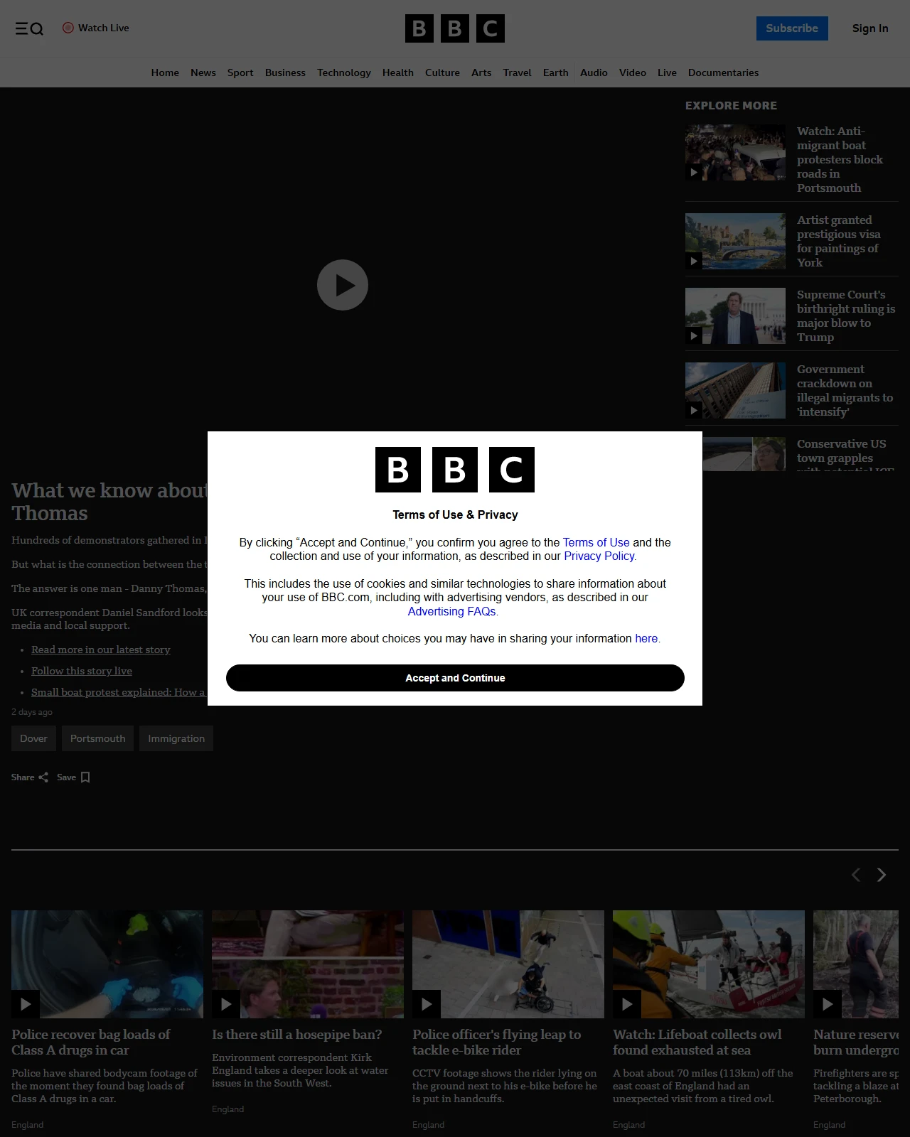 bbc.co.uk as published: What connects the Dover and Portsmouth anti-migrant protests?