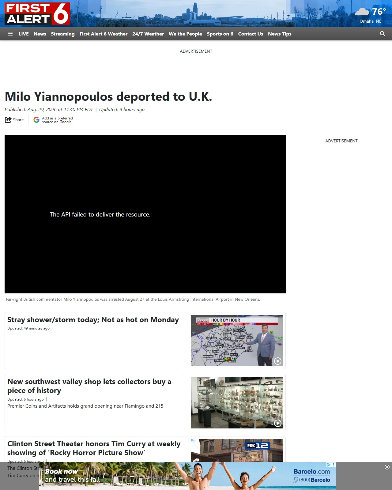 wowt.com as published: Milo Yiannopoulos deported to U.K.