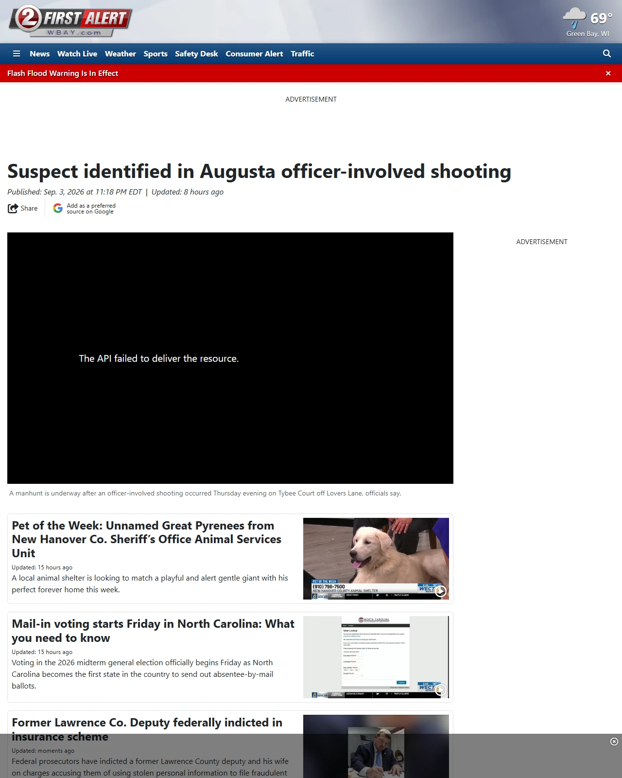 wbay.com as published: Suspect identified in Augusta officer-involved shooting