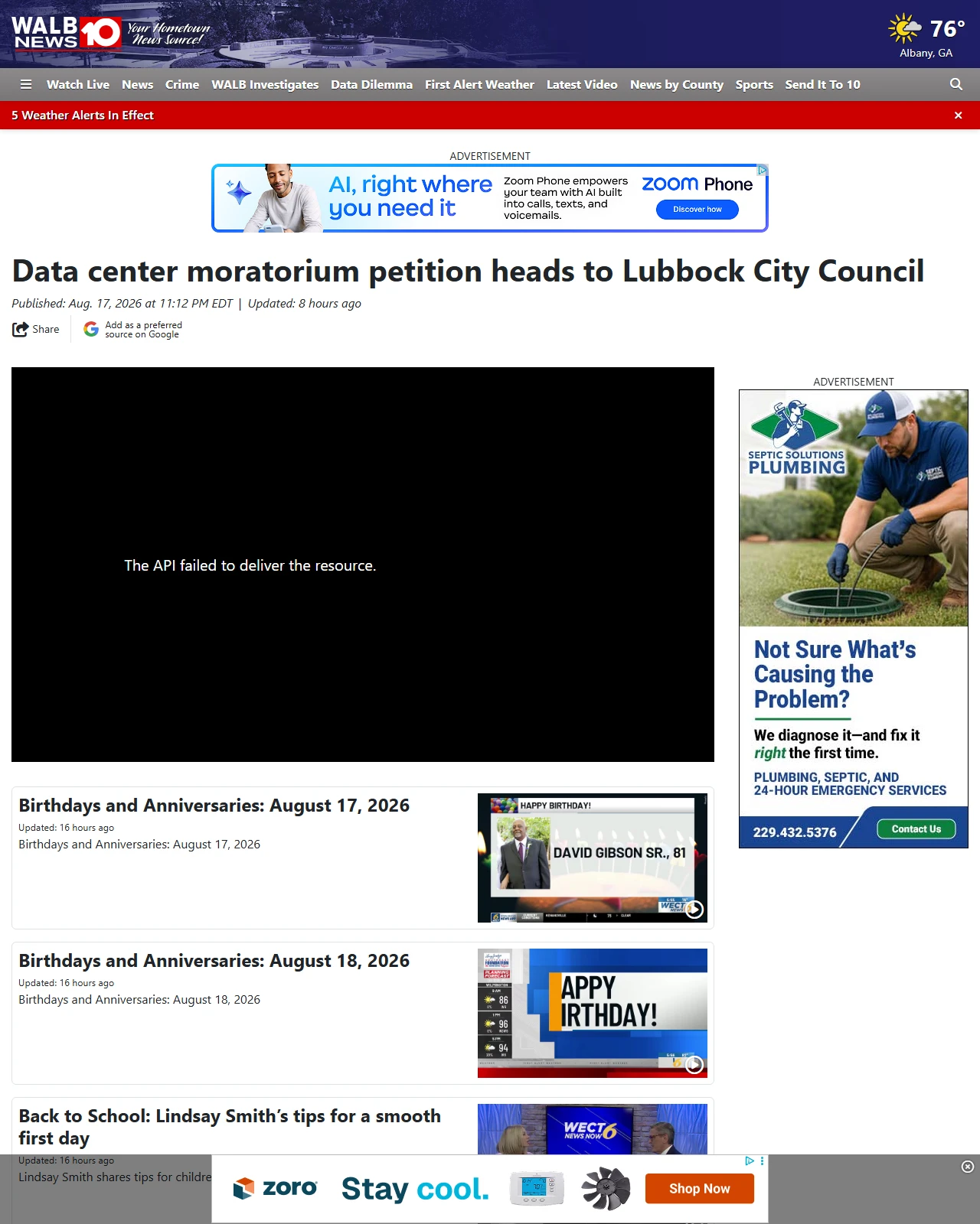 walb.com as published: Data center moratorium petition heads to Lubbock City Council