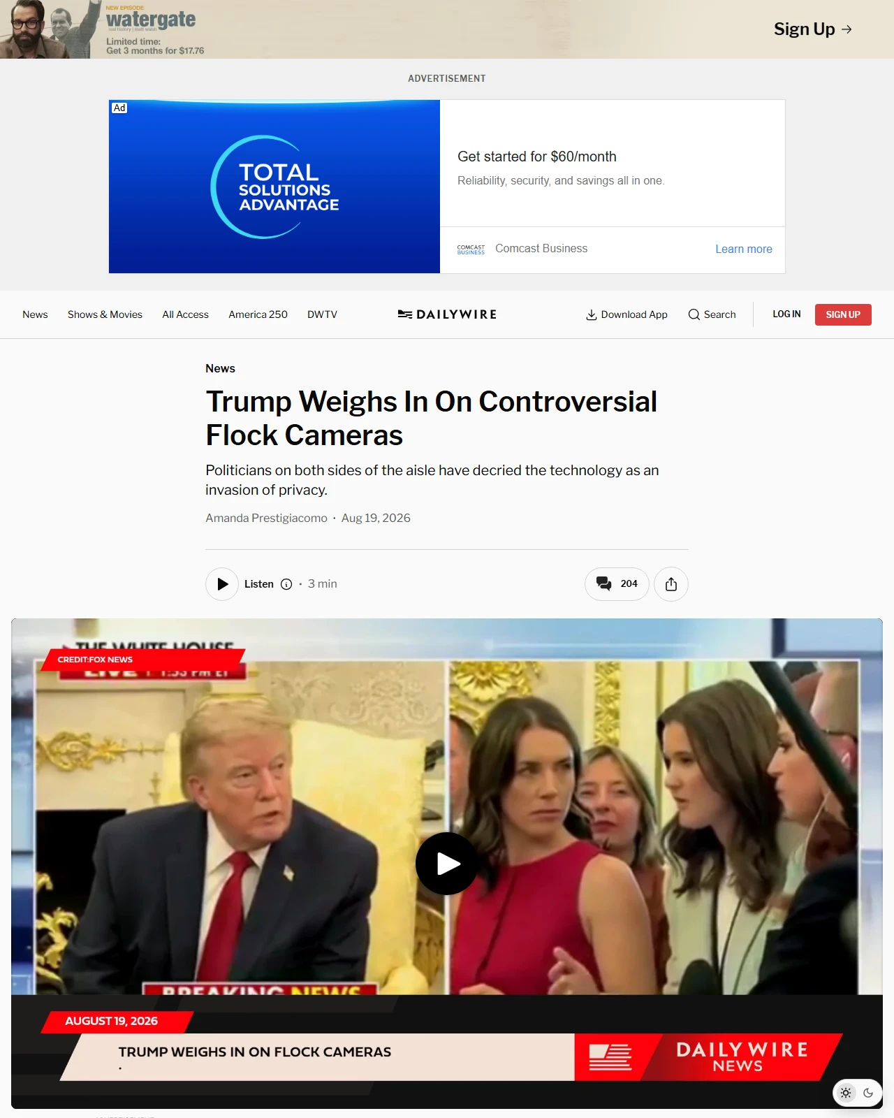 dailywire.com as published: Trump Weighs In On Controversial Flock Cameras