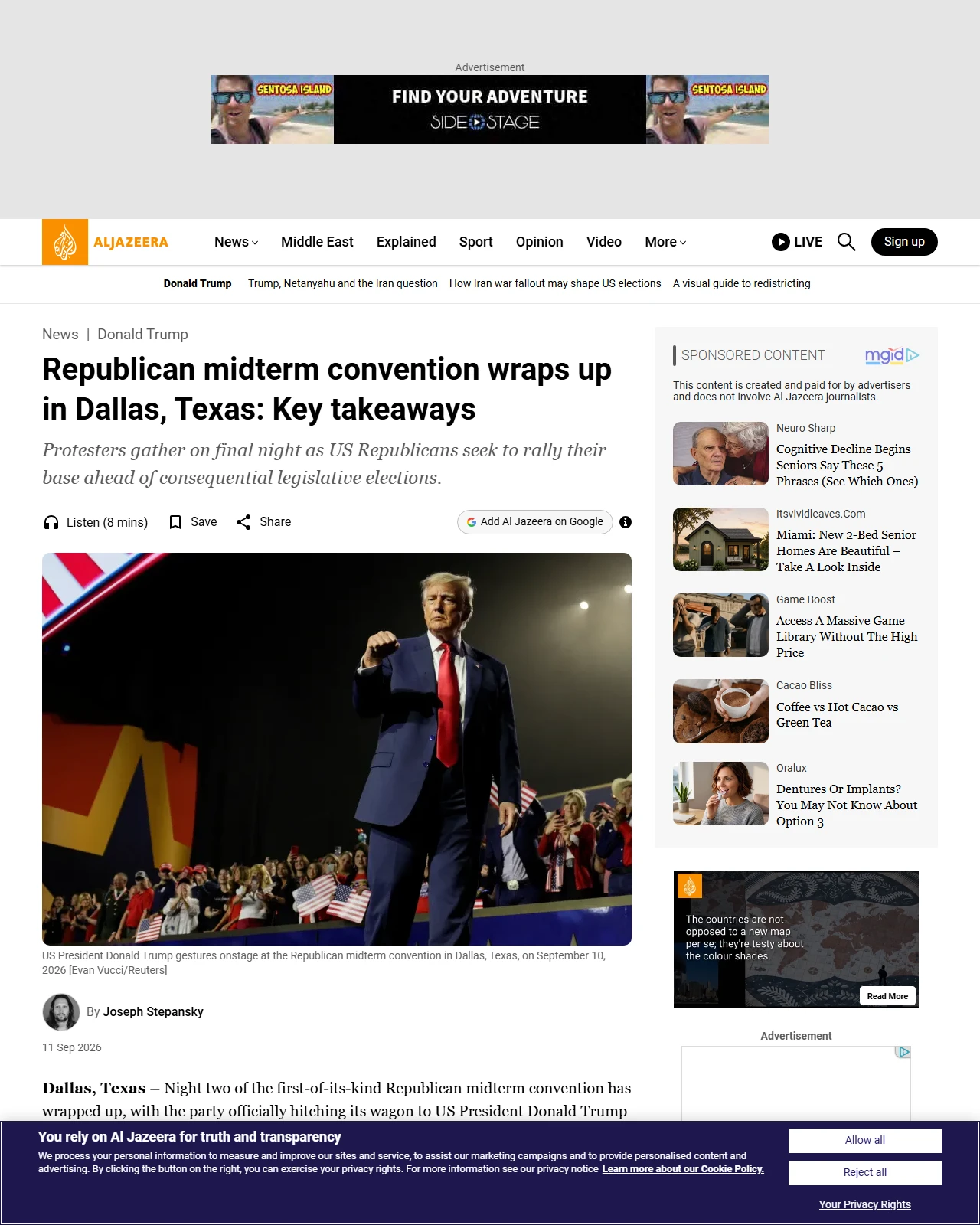 aljazeera.com as published: Republican midterm convention wraps up in Dallas, Texas: Key takeaways