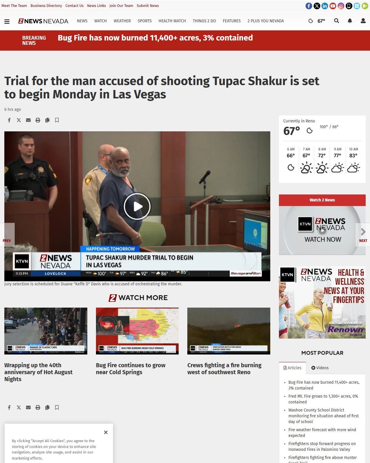 2news.com as published: Trial for the man accused of shooting Tupac Shakur is set to begin Monday in Las Vegas | National News | 2news.com