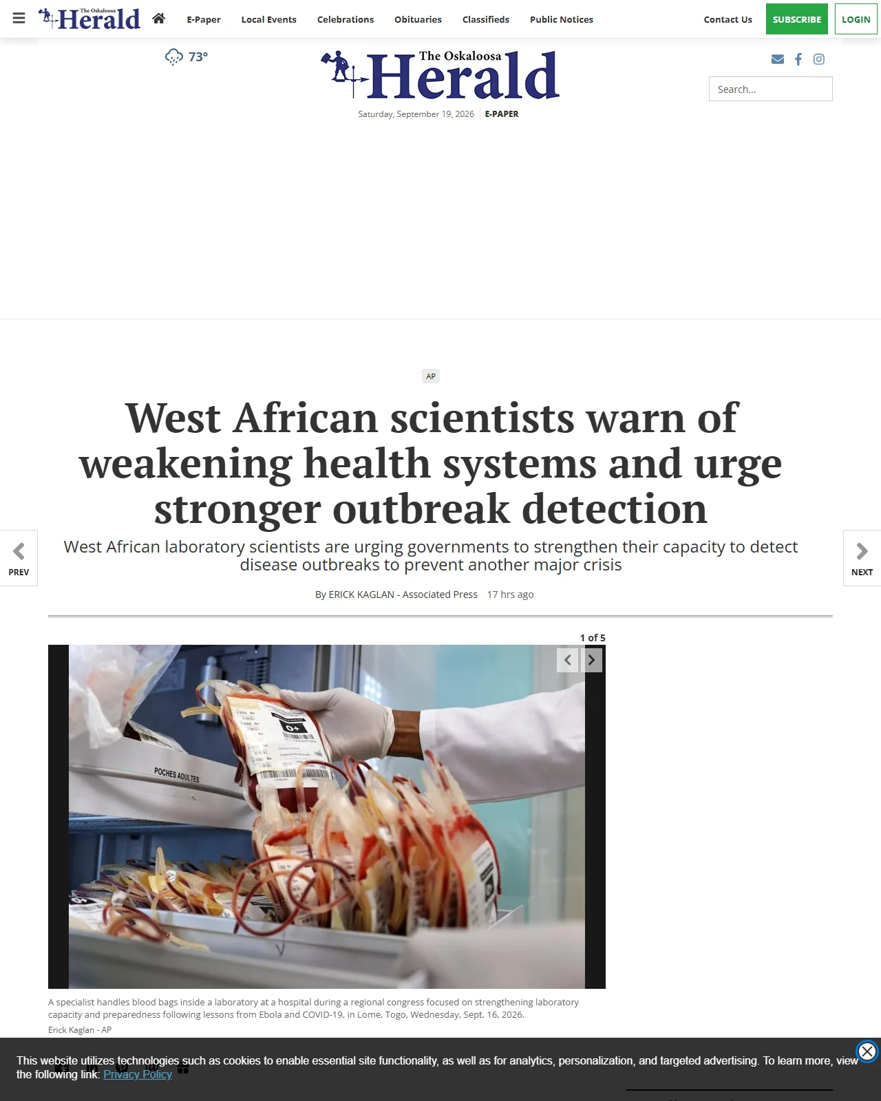 oskaloosa.com as published: West African scientists warn of weakening health systems and urge stronger outbreak detection