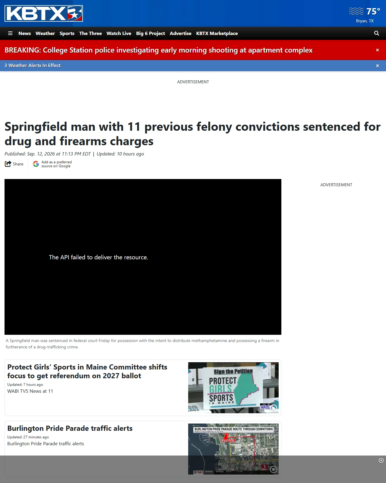 kbtx.com as published: Springfield man with 11 previous felony convictions sentenced for drug and firearms charges