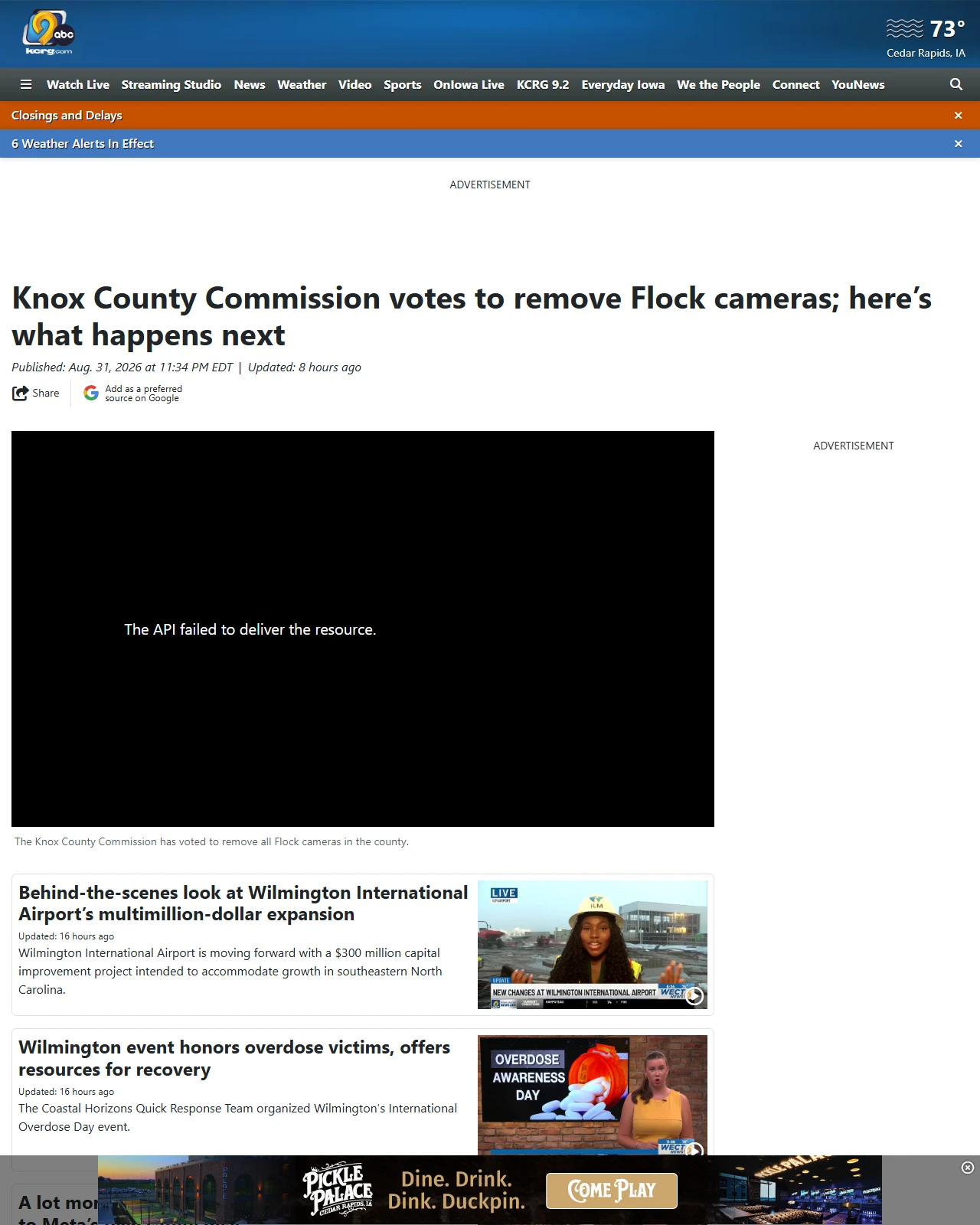 kcrg.com as published: Knox County Commission votes to remove Flock cameras; here’s what happens next