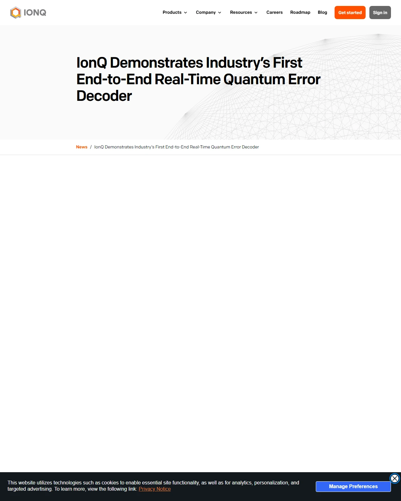 ionq.com as published: IonQ Breakthrough: CPU-Powered Quantum Error Correction