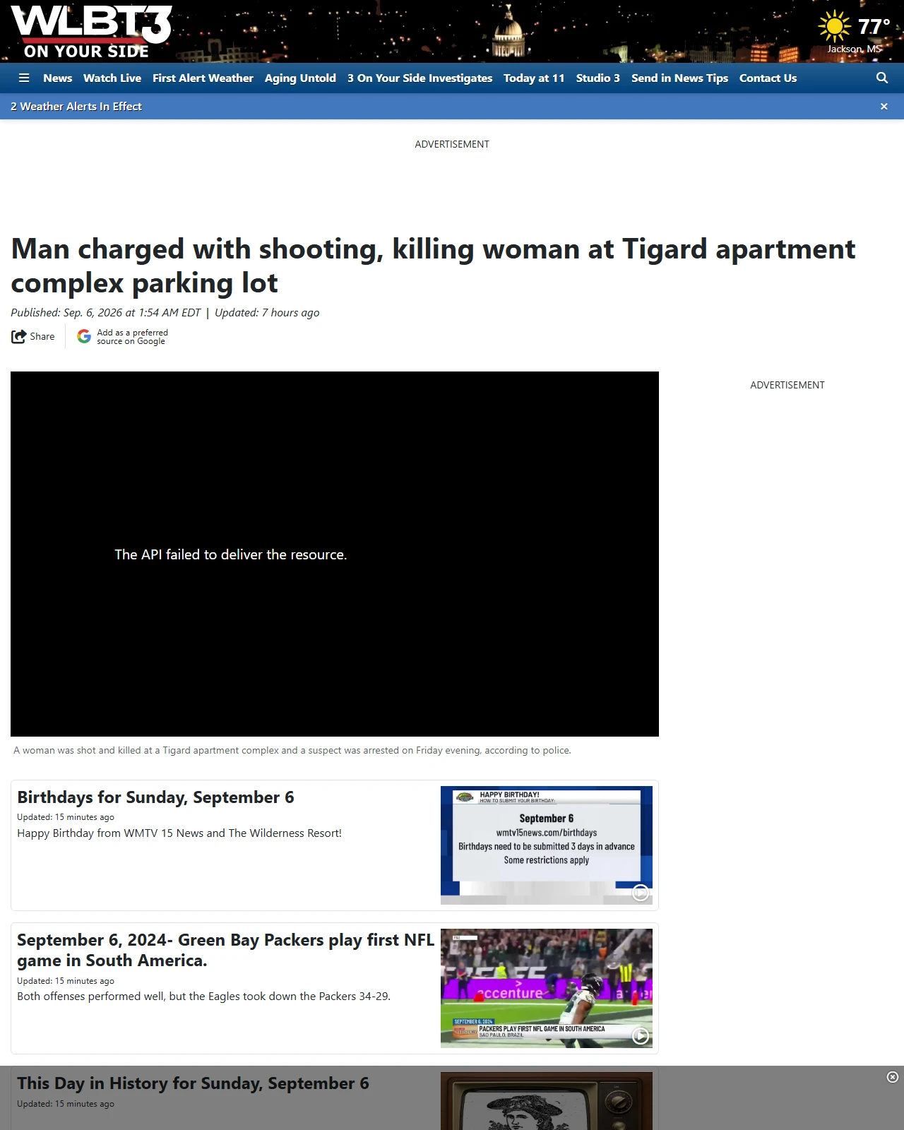 wlbt.com as published: Man charged with shooting, killing woman at Tigard apartment complex parking lot