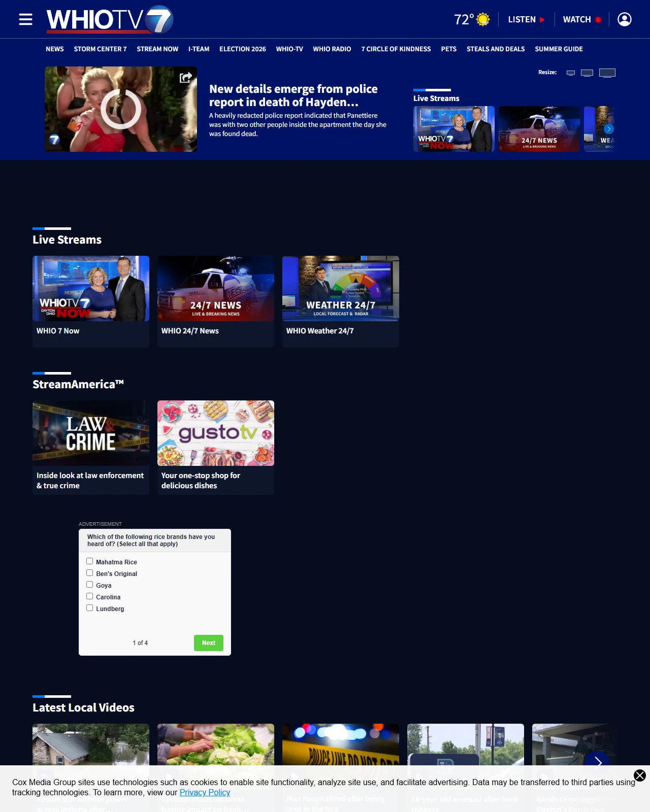 whio.com as published: New details emerge from police report in death of Hayden Panettiere