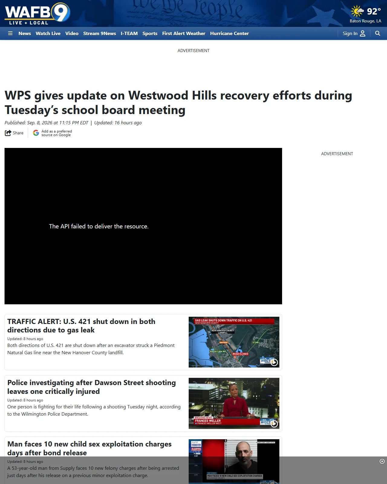 wafb.com as published: WPS gives update on Westwood Hills recovery efforts during Tuesday’s school board meeting