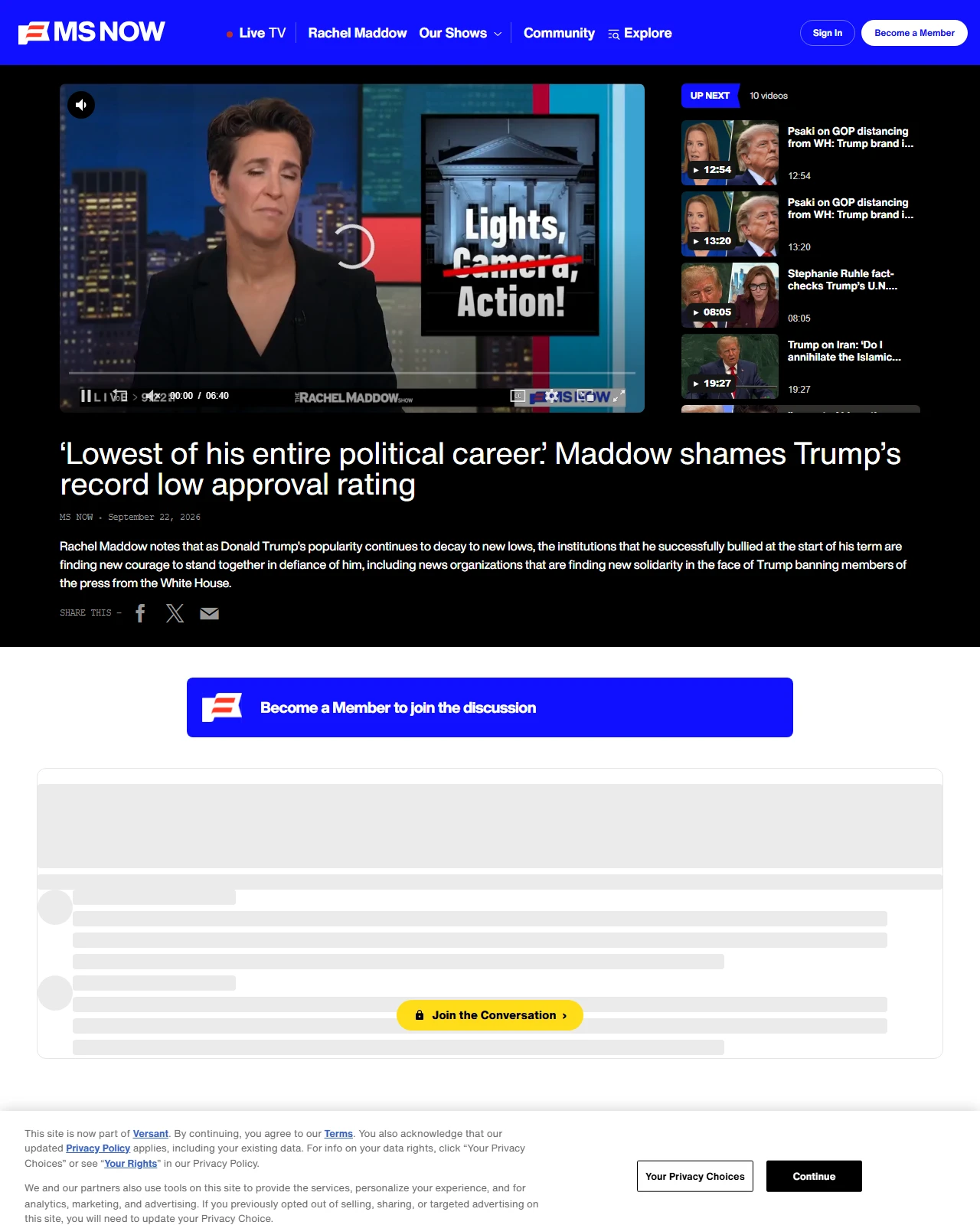 ms.now as published: ‘Lowest of his entire political career.’ Maddow shames Trump’s record low approval rating