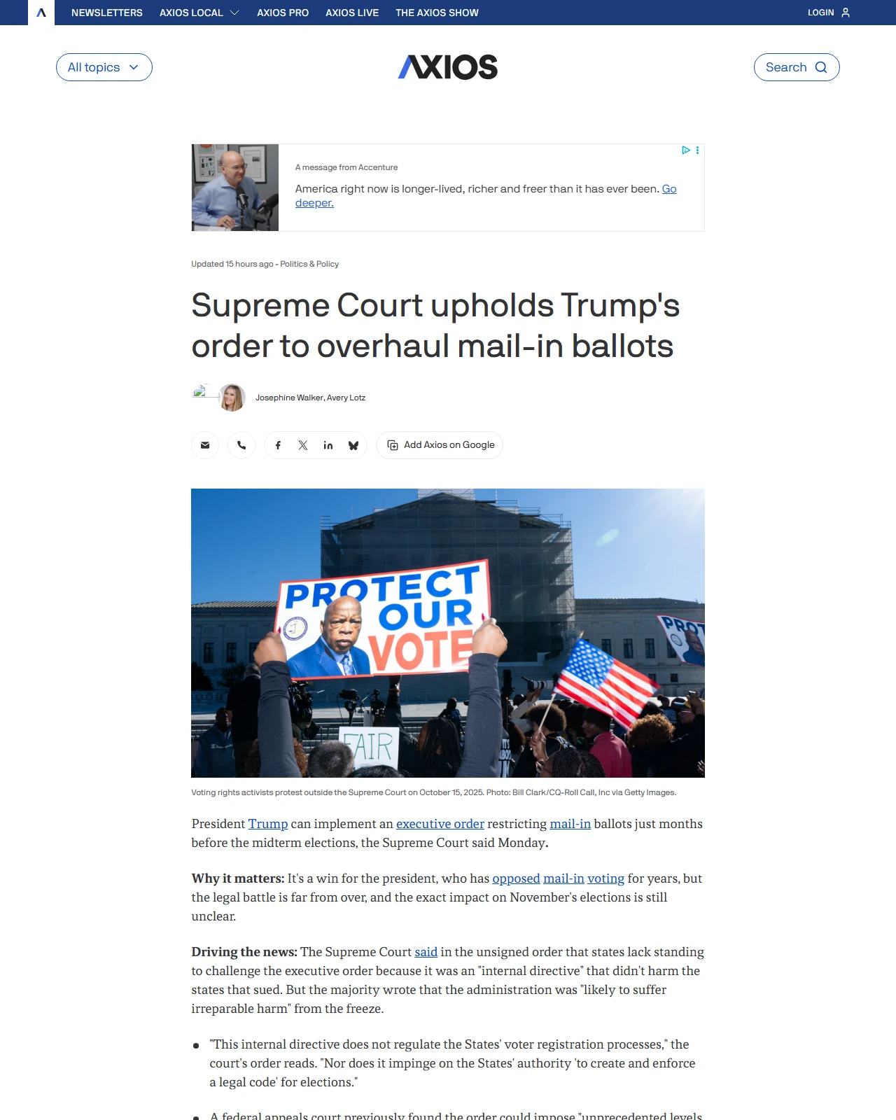 axios.com as published: Supreme Court upholds Trump's order to overhaul mail-in ballots
