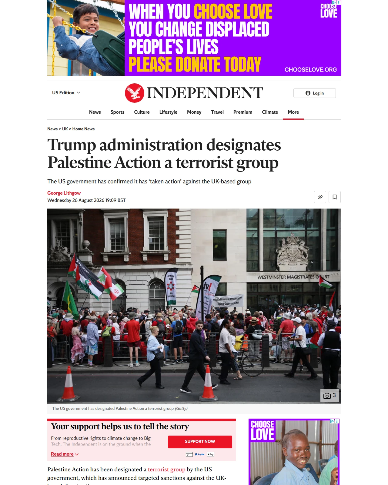 independent.co.uk as published: Trump administration designates Palestine Action a terrorist group