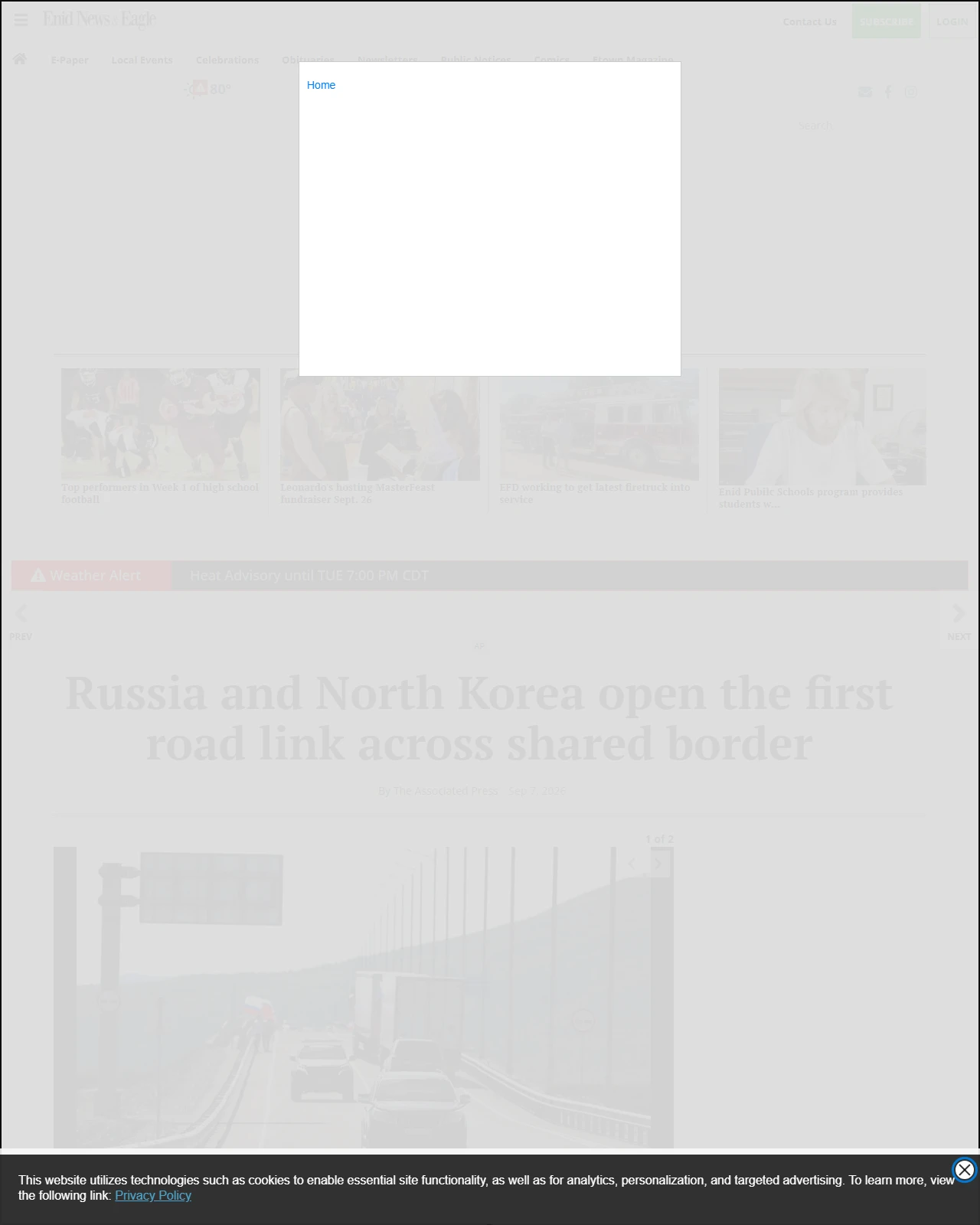 enidnews.com as published: Russia and North Korea open the first road link across shared border