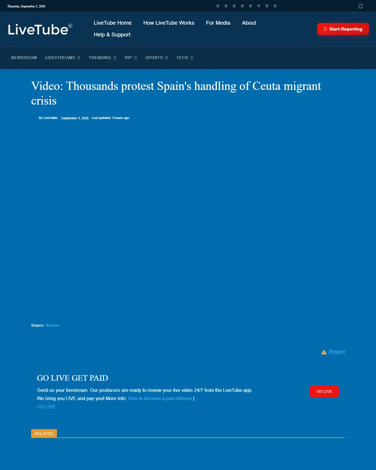 livetube.tv as published: Video: Thousands protest Spain's handling of Ceuta migrant crisis